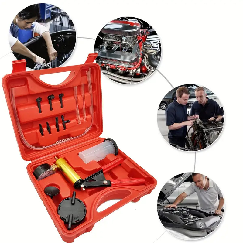 Car Vacuum Pump Tester, Hand Brake Liquid Suction Tool, 0~30 inHg 0~760 mmHg kPa
