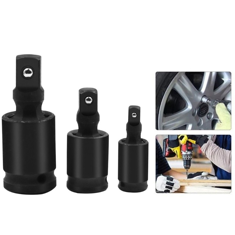Premium Impact Universal Joint Socket Swivel Set 3-Piece Ball Spring Design