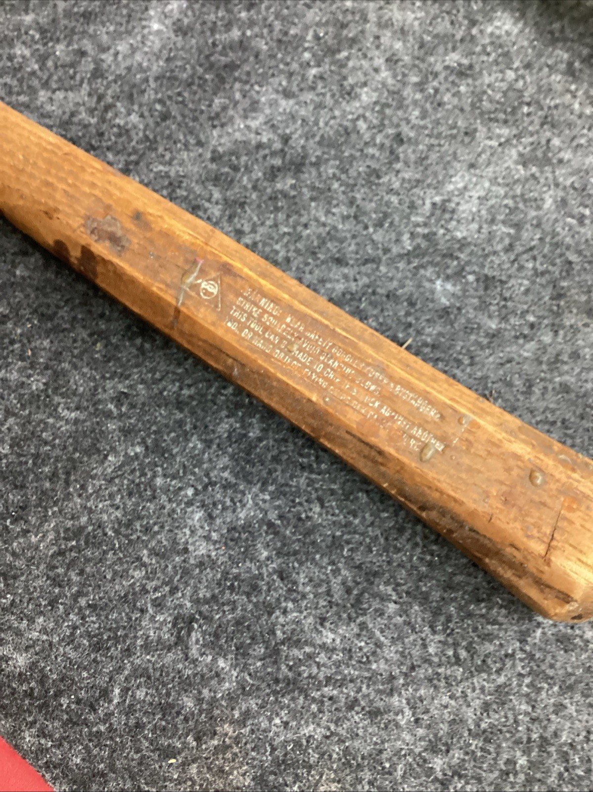 Vintage Snap On Tools BF6118 Auto Body Wood Handle Short Pick Hammer