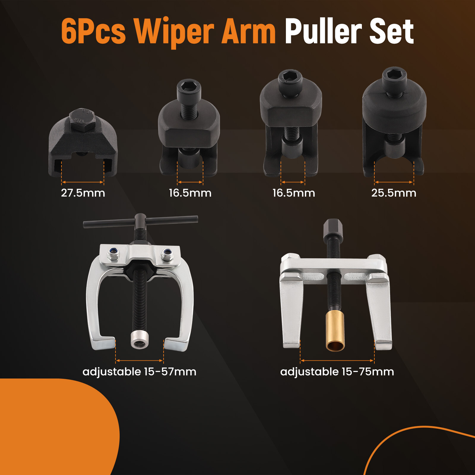 6pc Wiper Arm Puller Removal Universal Set For Audi Porsche BMW Ford VW Honda