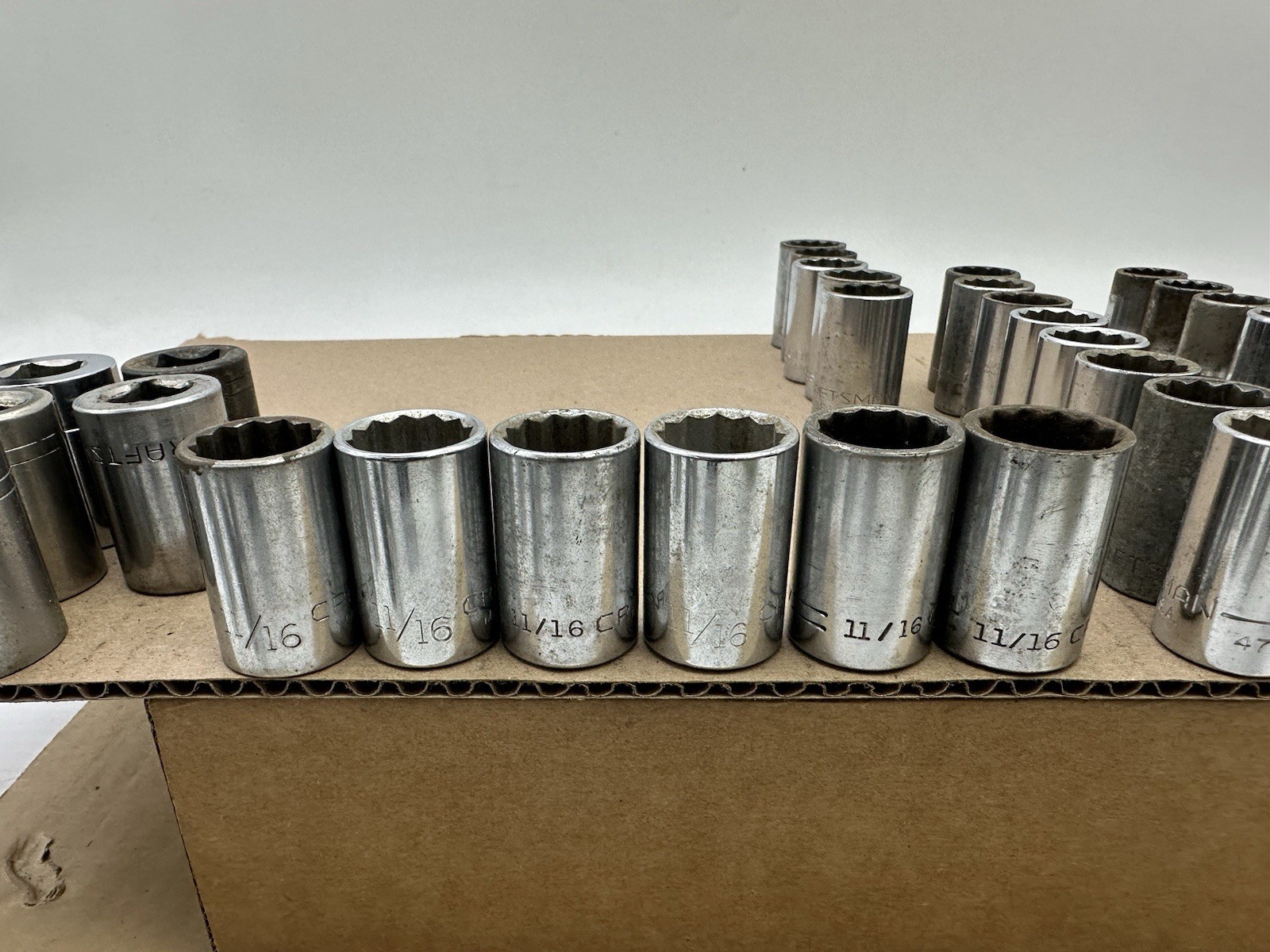 *54PCS* Vintage Craftsman 1/2” Dr Socket Set LOT -V- Series 12pc 12 Pt SAE USA