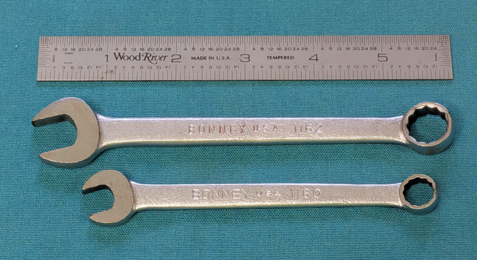 Vintage BONNEY # 1160 & 1162 12-pt. Combination Wrenches 3/8″ and 1/2″