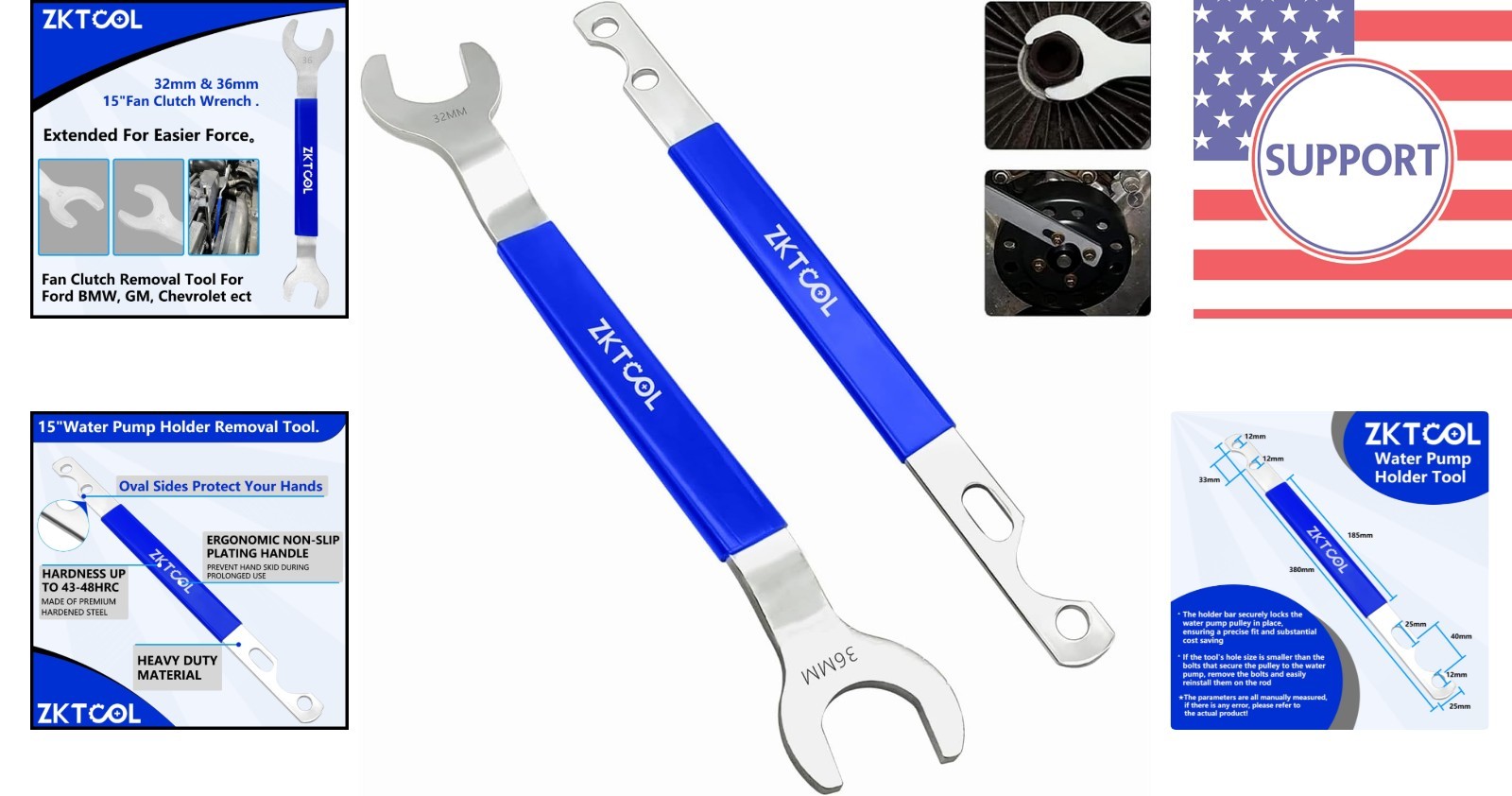 Effortless Fan Clutch Removal Kit with Water Pump Pulley Holder – 15″ Long