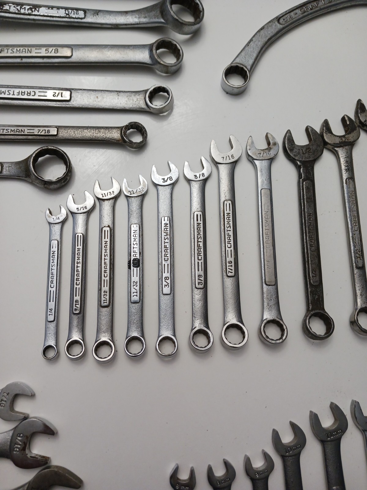 Craftsman Wrenches Sae,Metric Various Sizes Lot Of 37