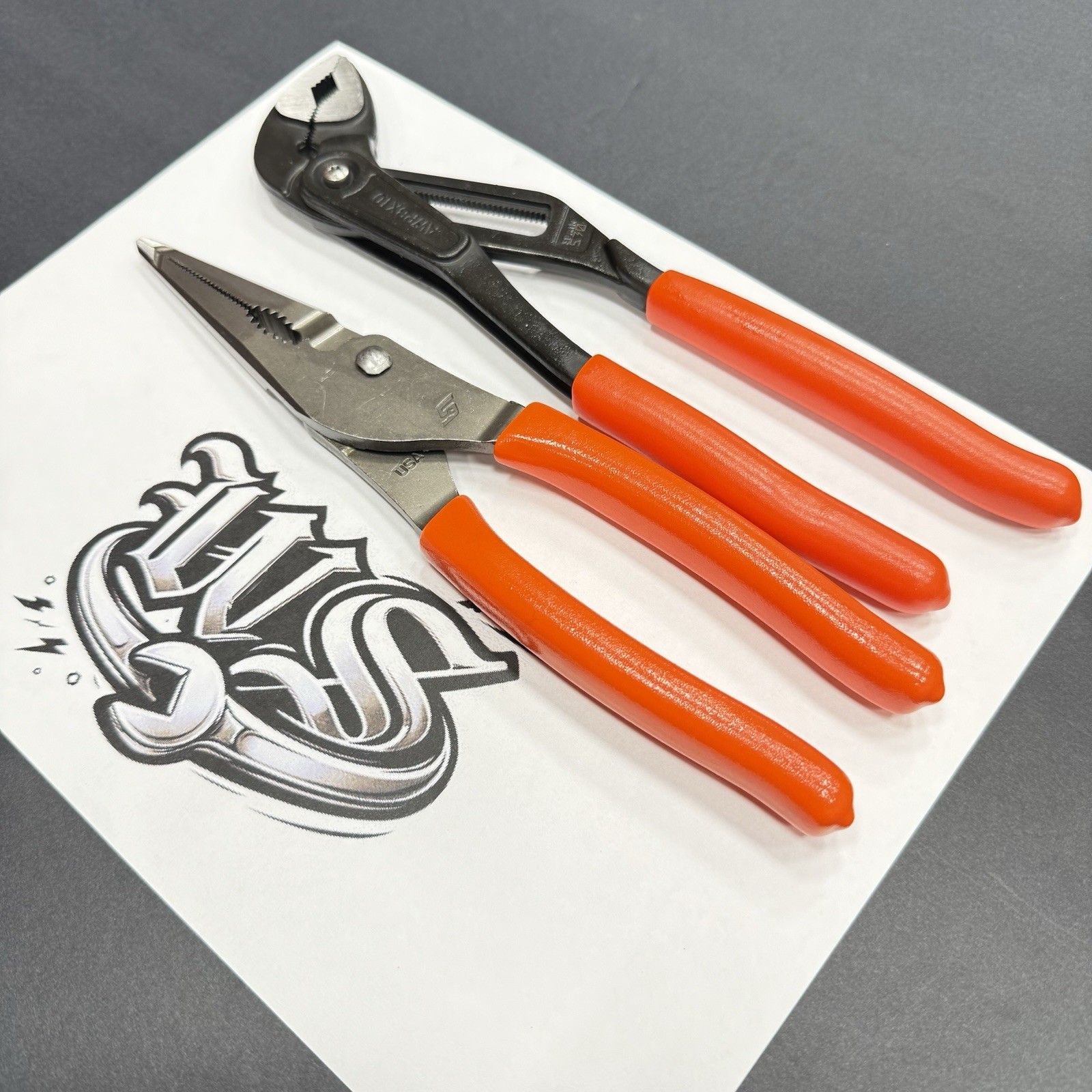 Snap-on Tools USA NEW 2pc ORANGE Soft Grip Assorted Pliers Set LN47ACF AWPBX10