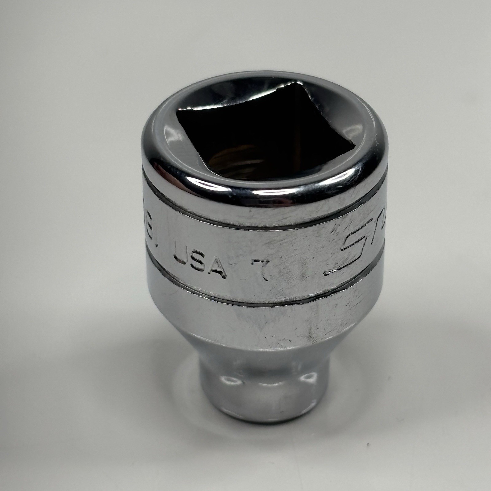 Snap On Tools FS081 3/8 Dr 6Pt SAE 1/4 Flank Dr Shallow Socket USA 1997