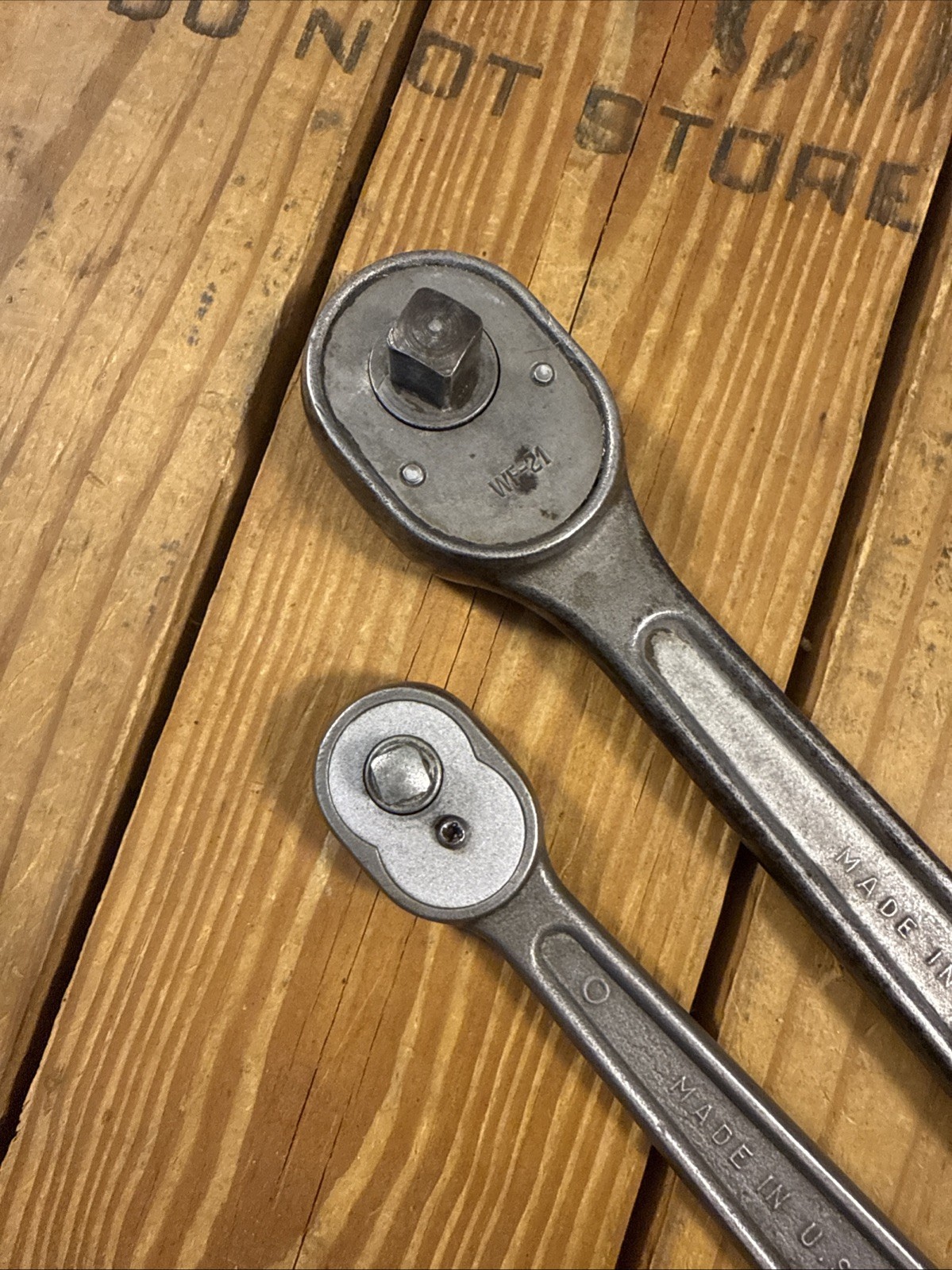 Plomb WF-21 3/8” + WF-8S 1/4″ Drive Ratchet Rare WWII-Era Pair Wright Field USA
