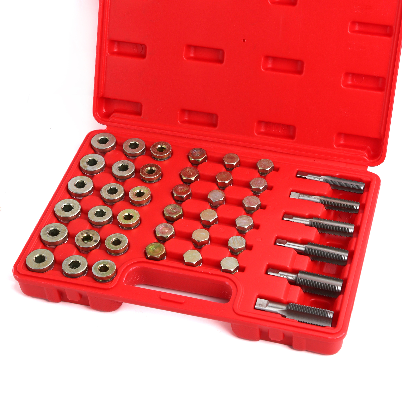 110pc Auto Oil Drain Plug Sump Bolt Thread Repair Tool Kit Set M13 – M20 Tap