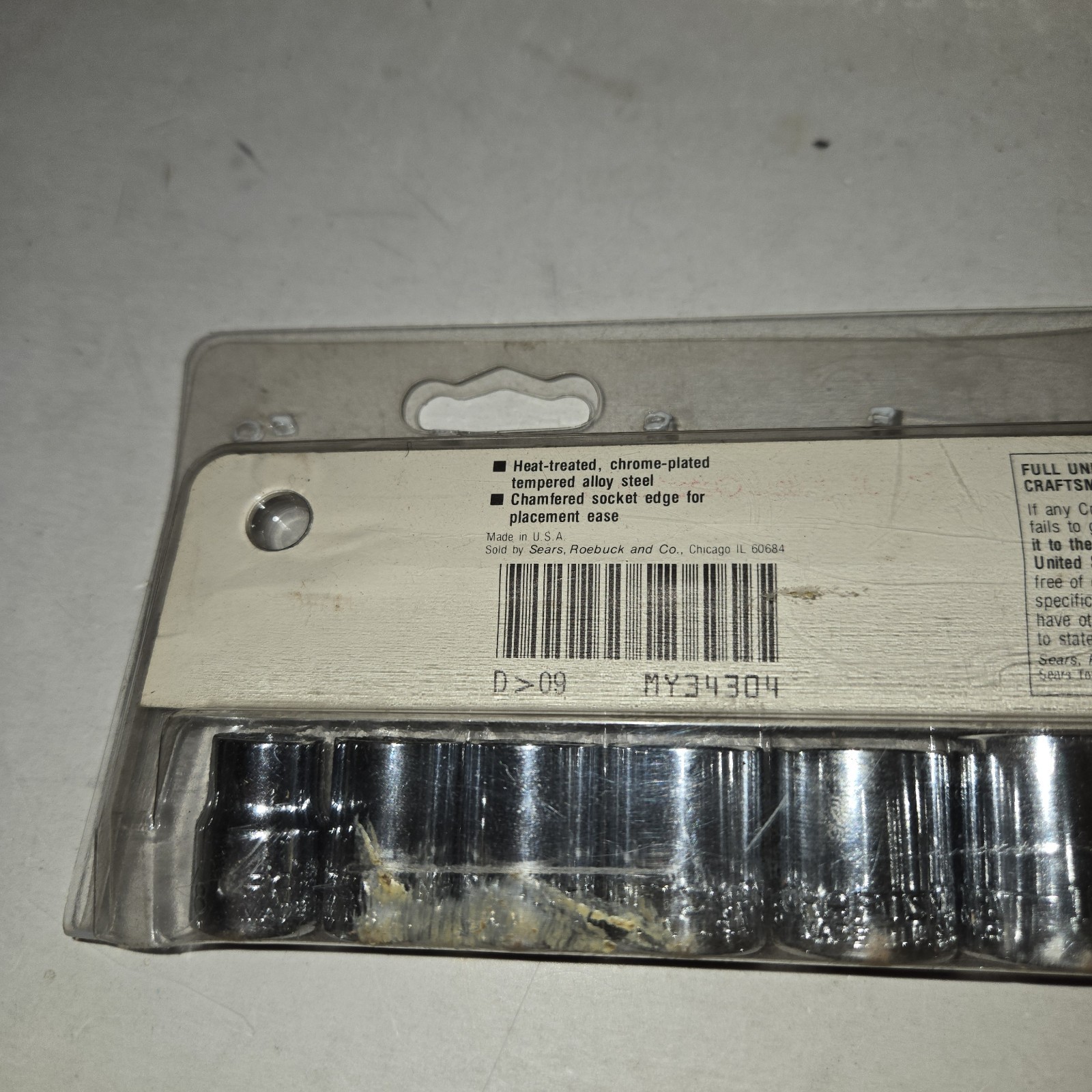 Sears Craftsman USA SAE 3/8″ Drive Socket Set 6pt 34304 G Series Socket Set of 8