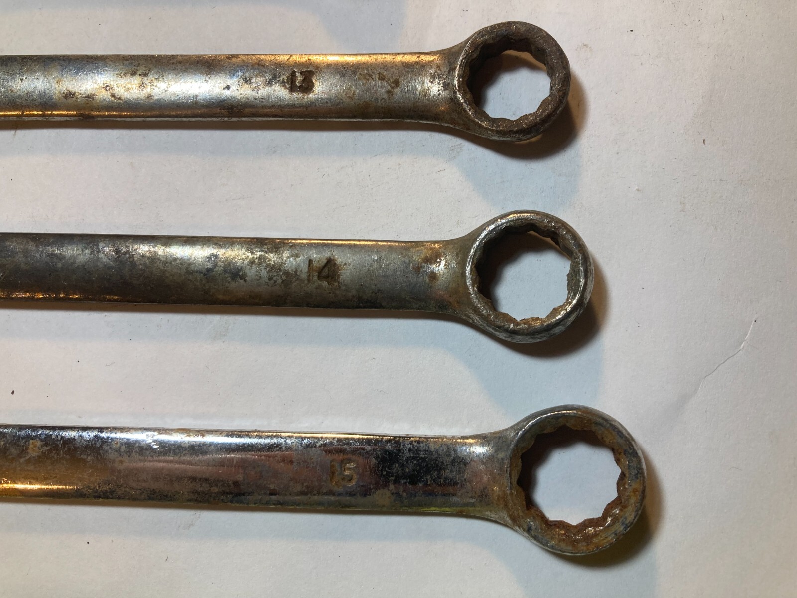 Vintage 6 Combination Wrenches 8, 10, 11, 13, 14, 15mm Steel Drop Forged Metric