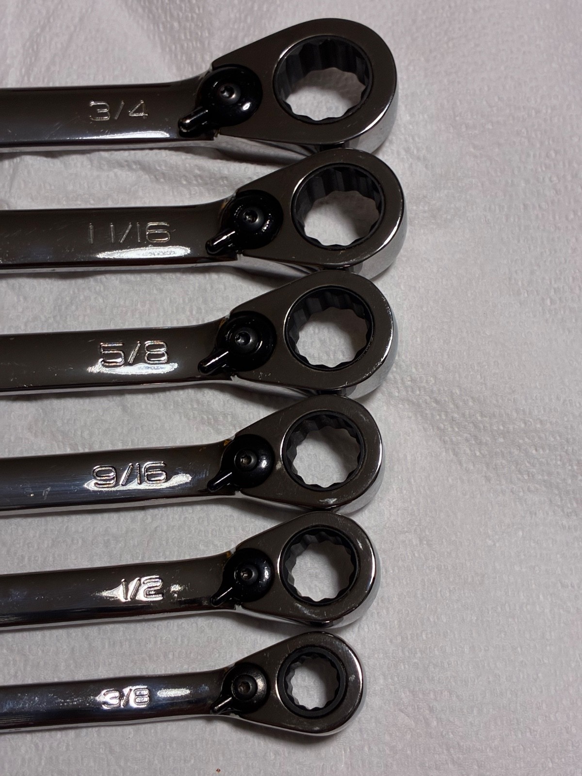 Snap-on SOEXR Gear Ratcheting Wrench Set 6pc 3/8″-3/4″ SAE USA Near New
