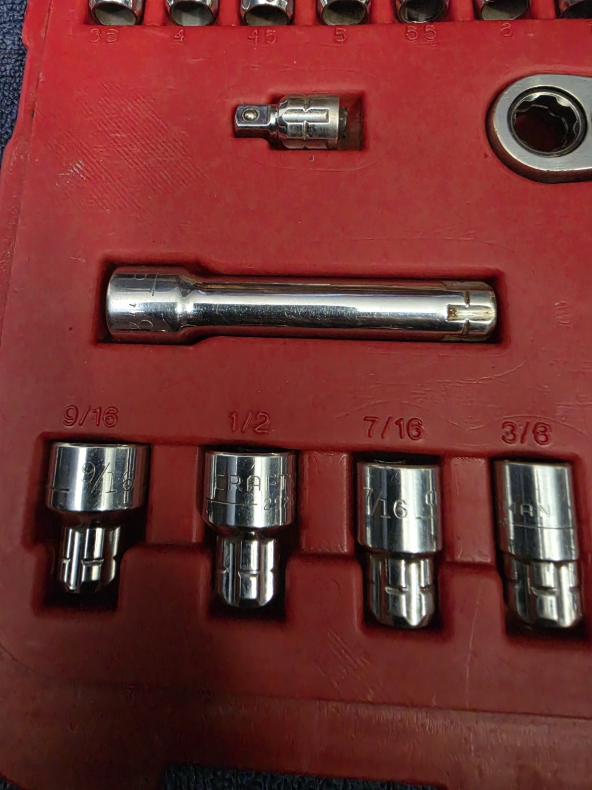 USED Craftsman Max Axess 27pc 1/4 Inch Drive Complete Socket Tool Set