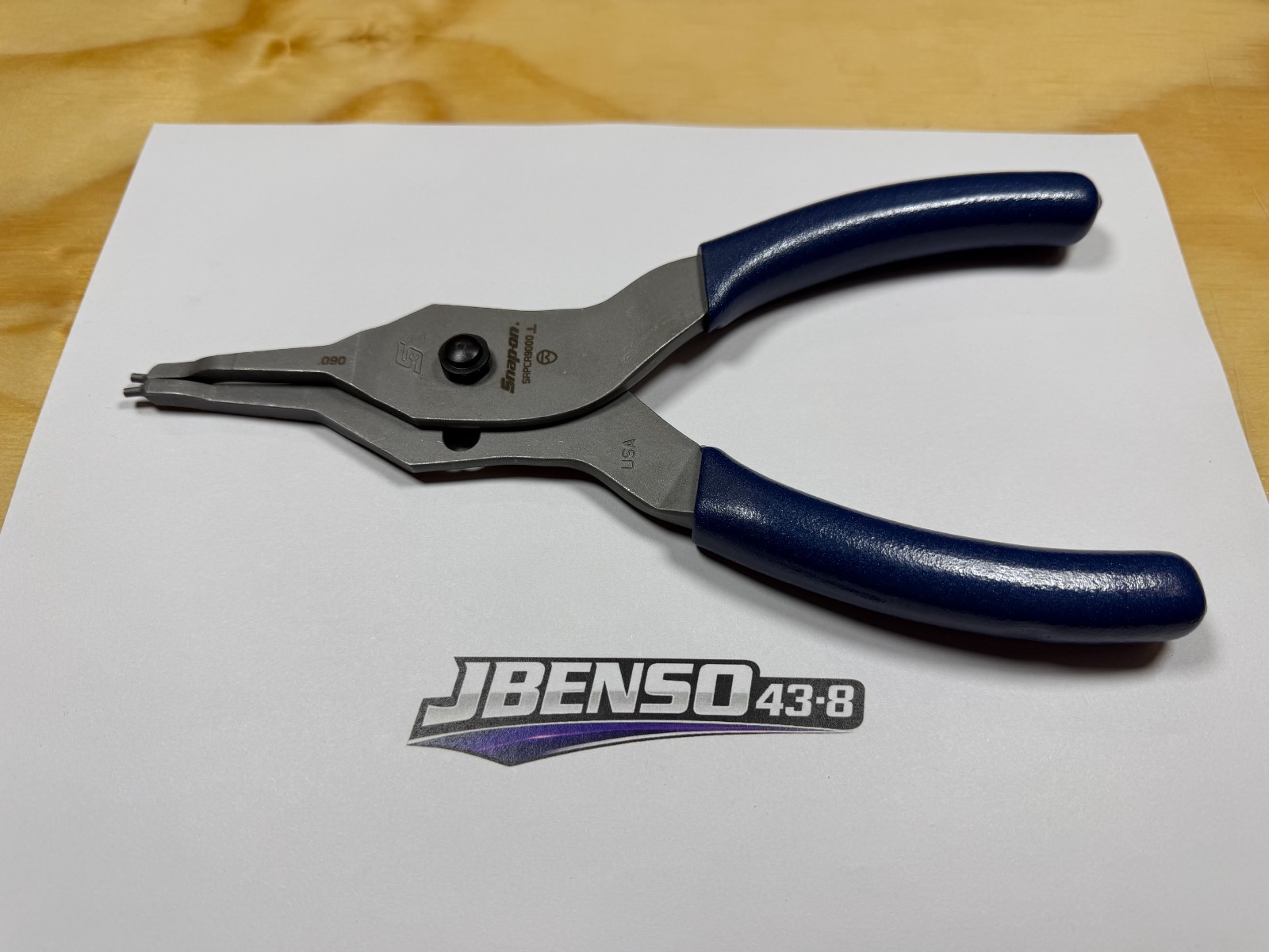 Snap-on Tools USA NEW POWER BLUE Straight Tip .090 Snap Ring Pliers SRPCR9000MB