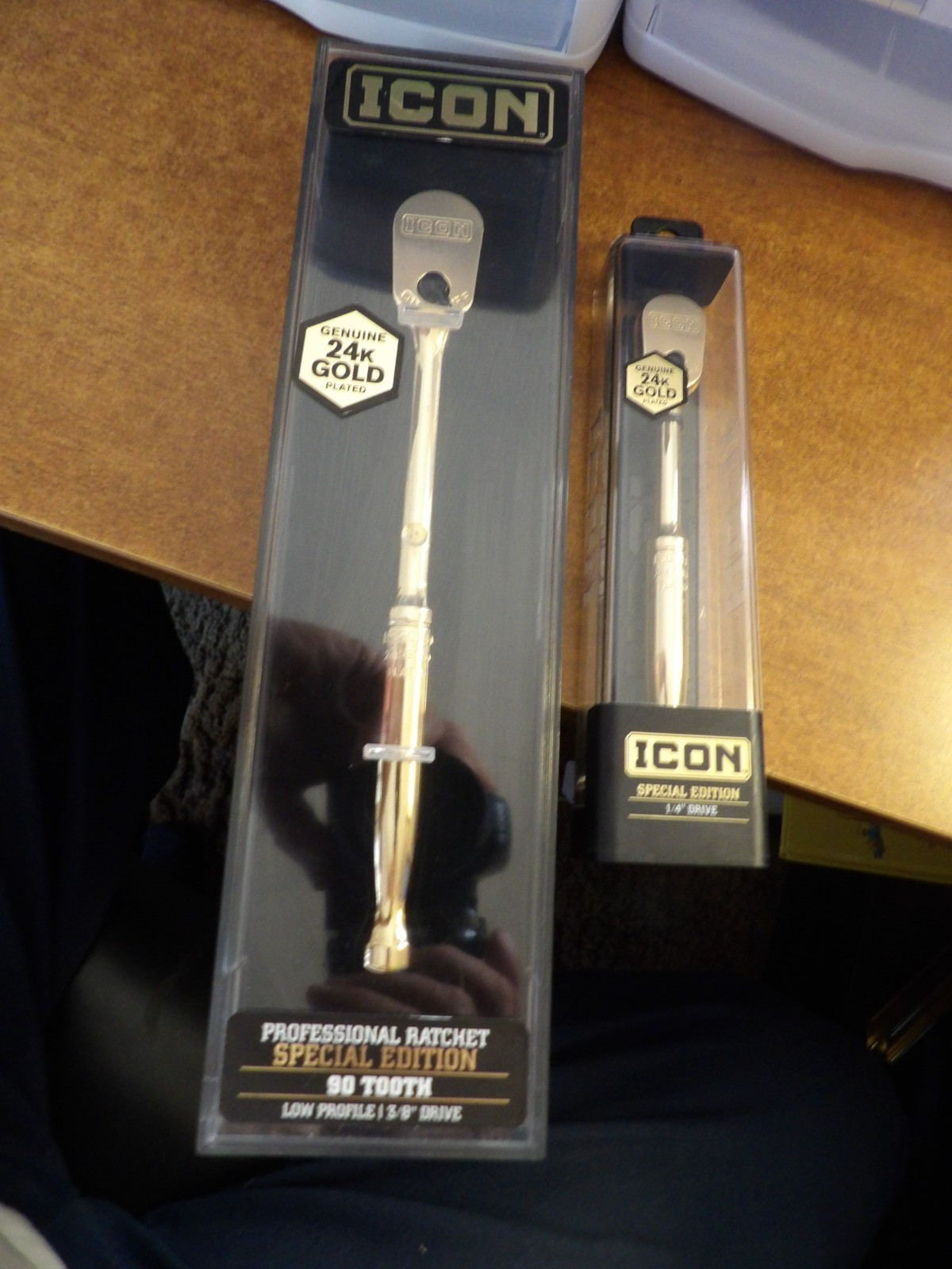 ICON 3/8″ & 1/4″ Drive Pro Ratchet 24K Gold Plated 90 Tooth Special edition