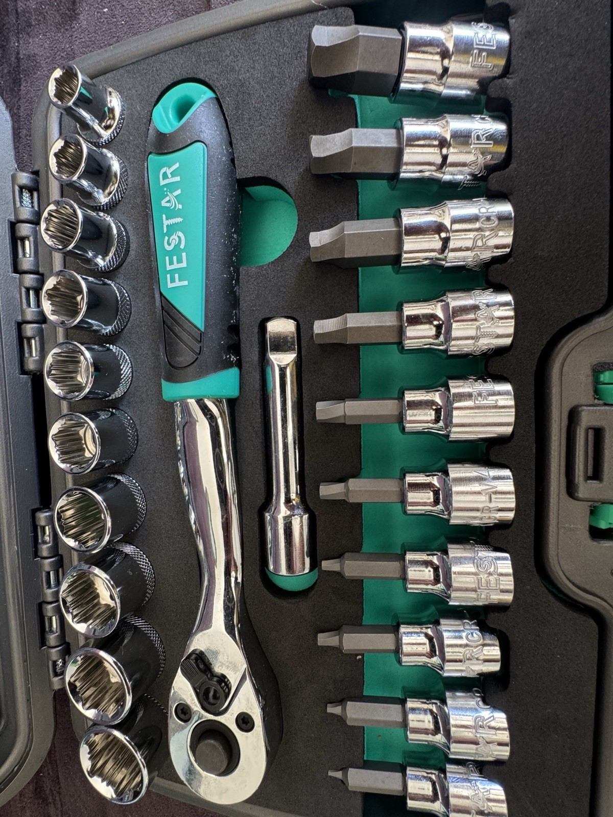 3/8″ Drive Stock Set, 23 Pc, Reversible Ratchet