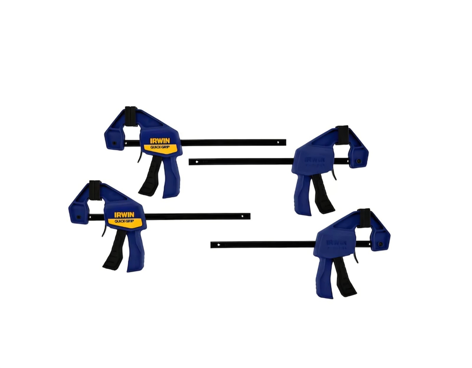 IRWIN Quick-Grip 1964758 One-Handed Mini Bar Clamp 4 Count (Pack of 1), Blue
