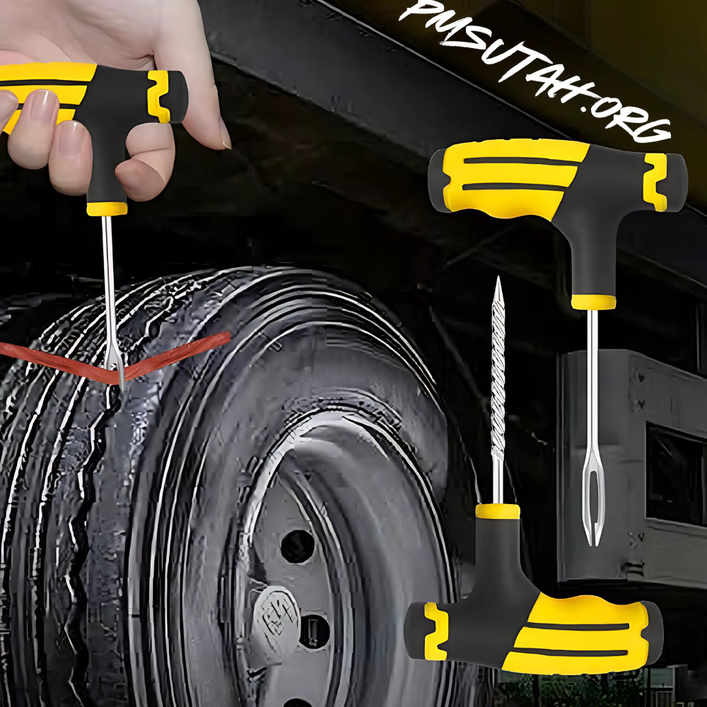 5 Pc Car Truck Auto Road Emergency Tire Repair Plug Kit Waterproof Case Kit Box