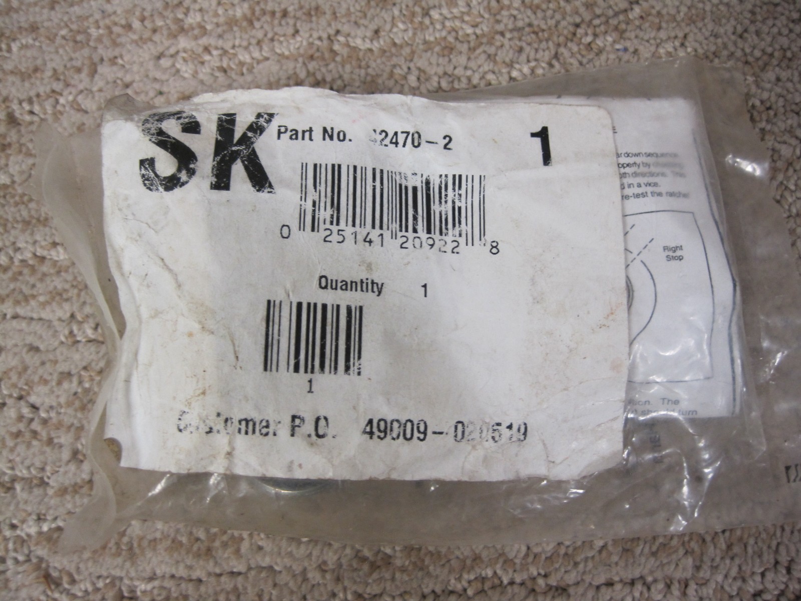 SK TOOLS 42470-2 Ratchet Repair Kit 1/2 in Drive for 40170 42477 4 Pieces New
