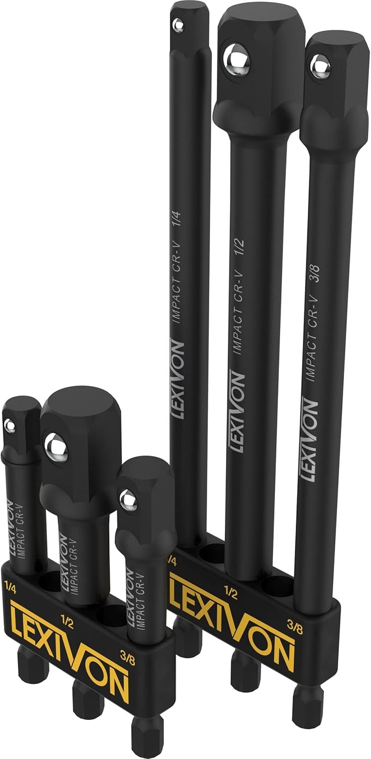 6″ & 3″ Extension Bit Set – 1/4″, 3/8″, 1/2″ Drive