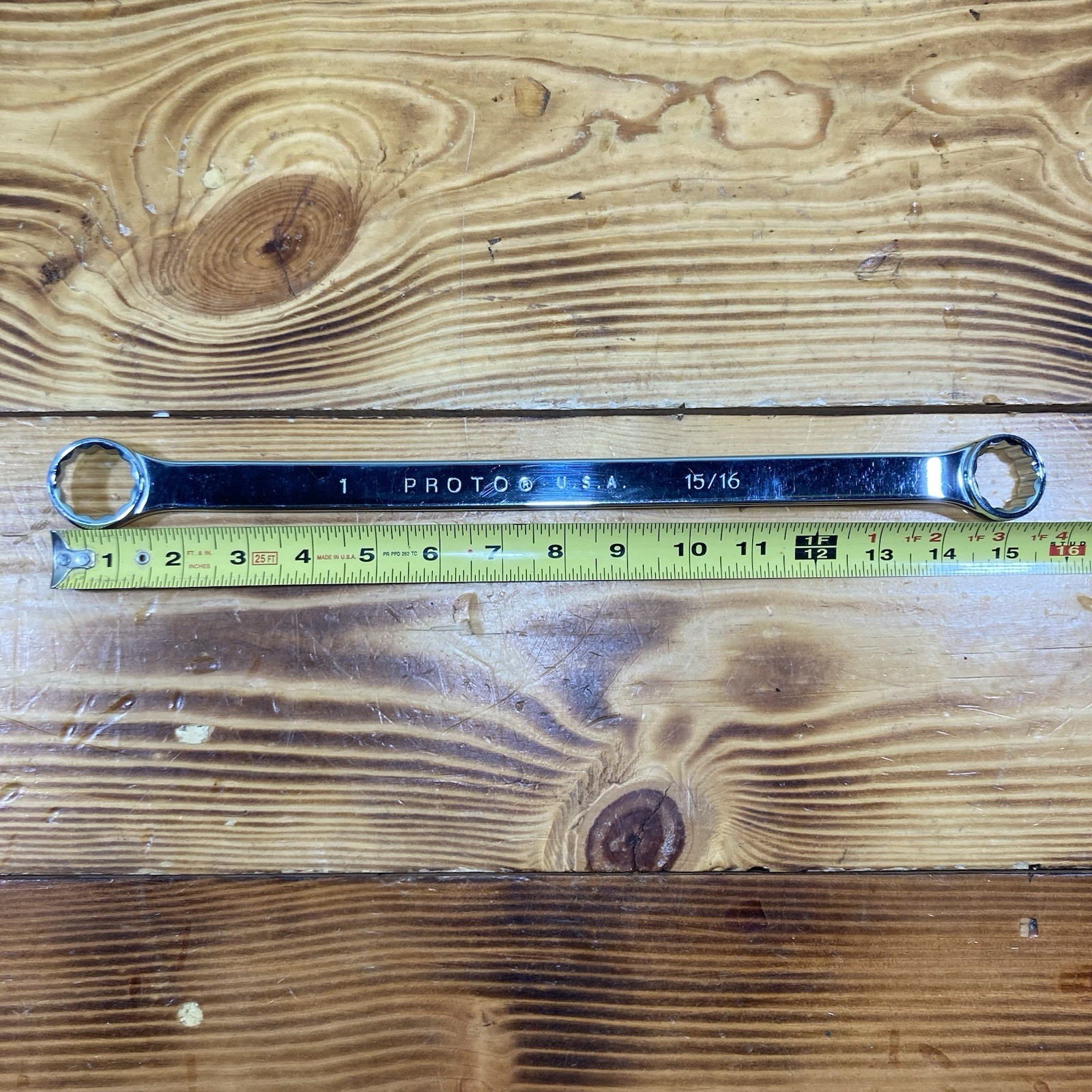 Proto Professional 12 Pt Double Box End Wrench 15/16″ to 1” 1175 15.5″ Long USA