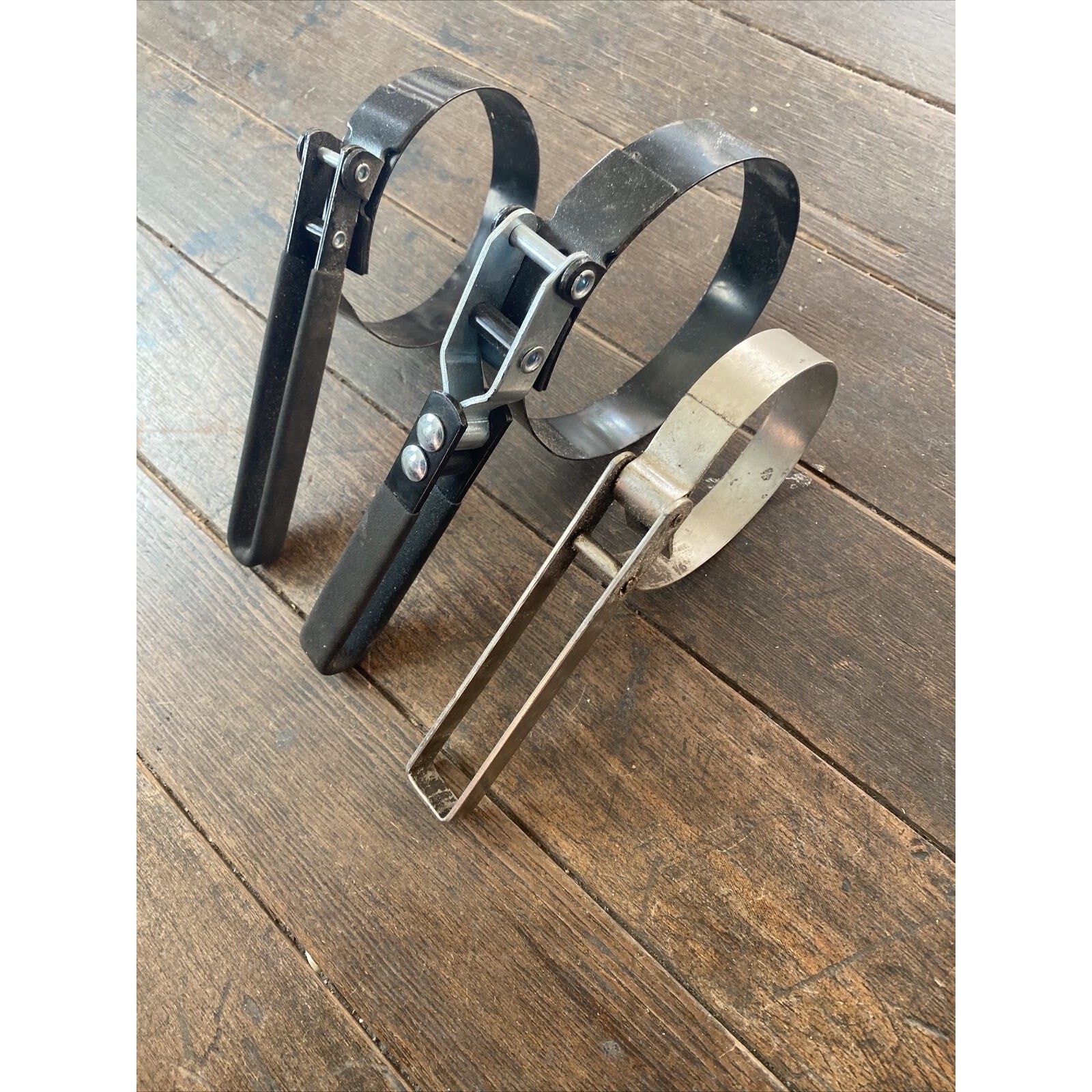 Lot Of 3 Oil Filter Wrench Automotive Removal Tool Black Handles And Silver