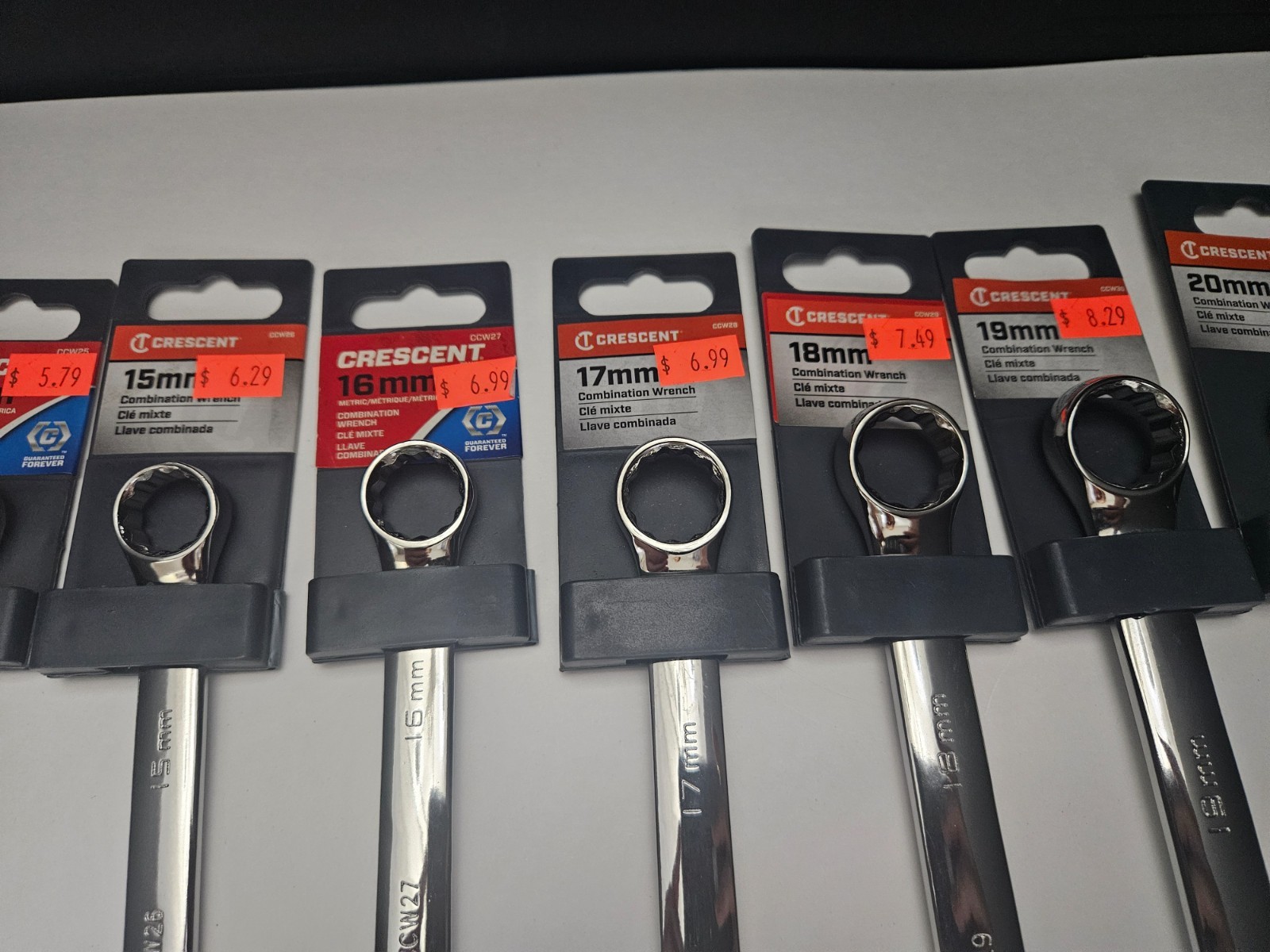 CRESCENT #CCW SERIES 15 PC METRIC 12 PT COMBINATION WRENCH SET 7MM-9MM 11MM-22MM