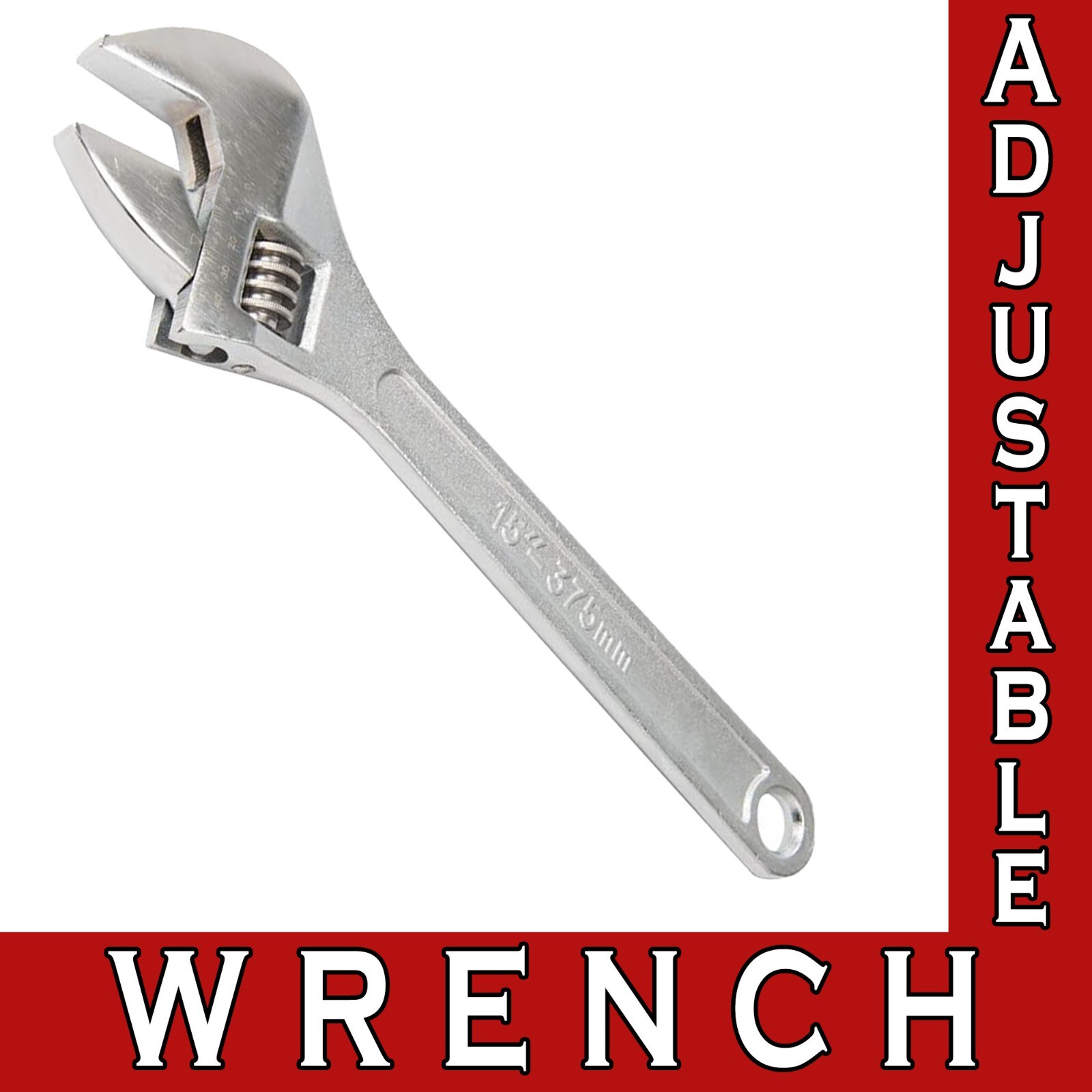 Silverline Jaw Wrench Spanner Length 375mm-Jaw 41mm Adjustable Mechanical WR50
