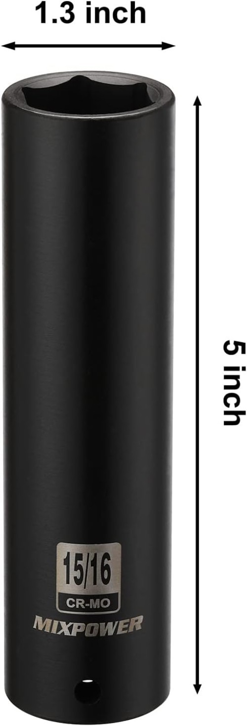 1/2» Drive High-Torque 15/16 Inch Deep Impact Socket – ANSI Compliant Socket