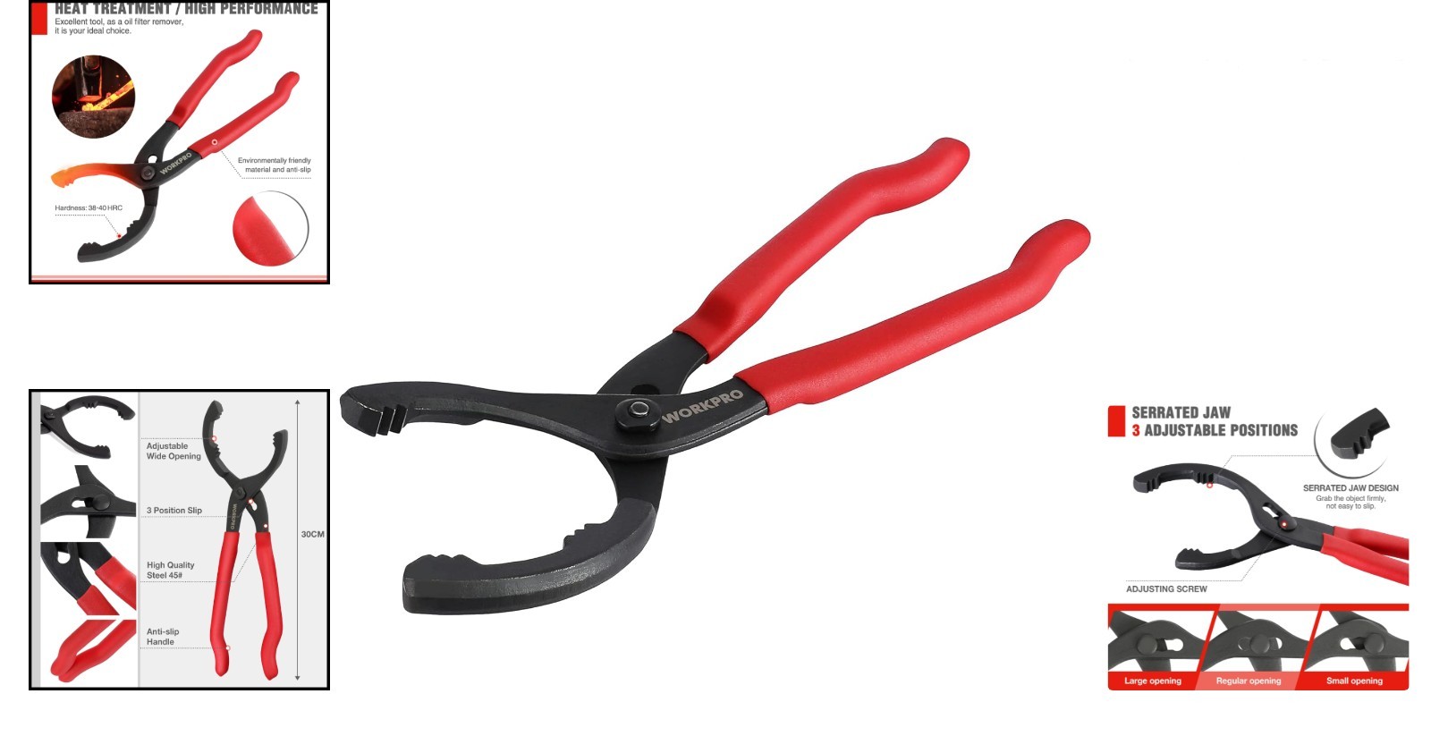 Versatile 12-Inch Oil Filter Removal Tool with Nonslip Red Grips – DIY Essential