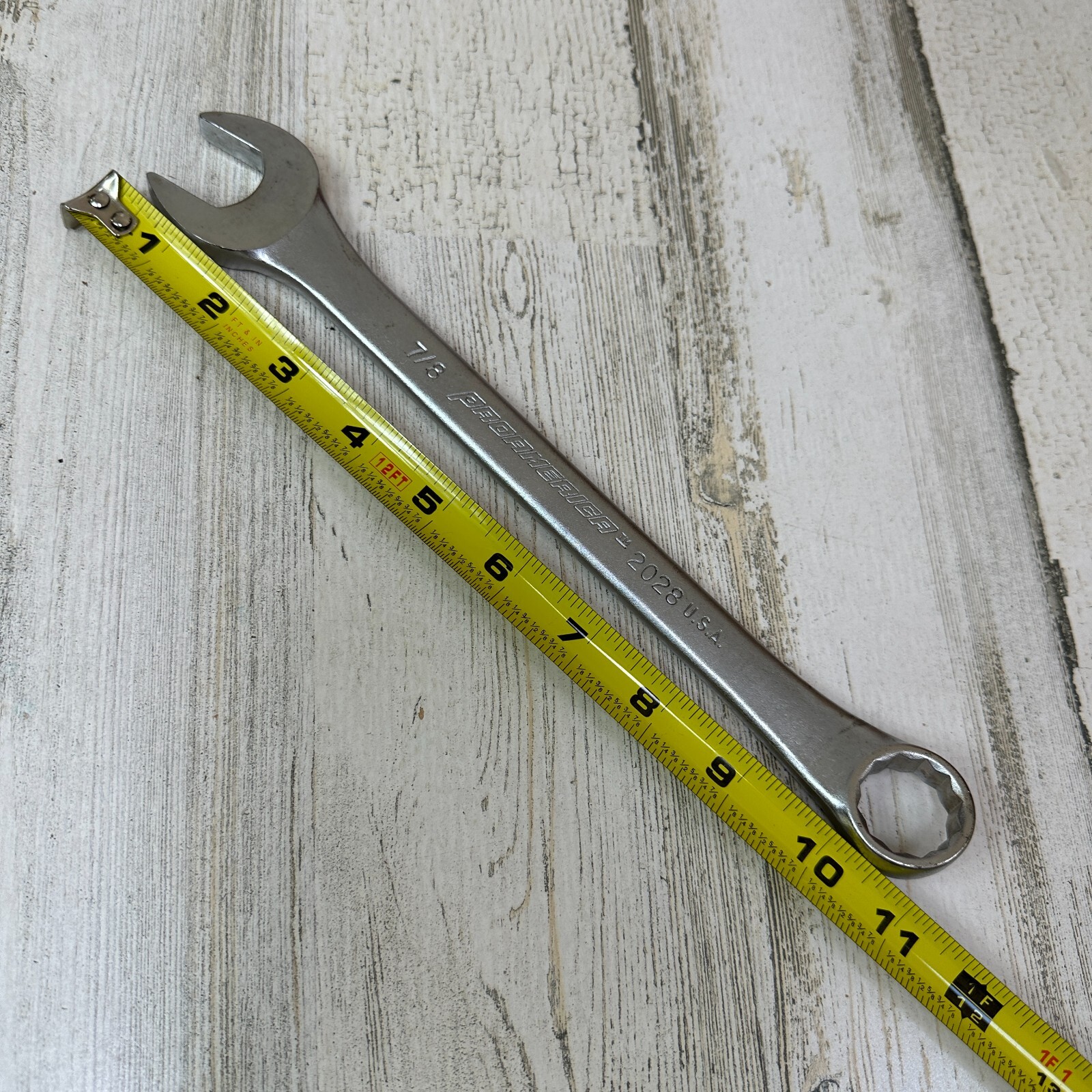 7/8″ Proamerica 12 Point Combination Wrench 2028 USA SAE 11″ Long Matte Finish