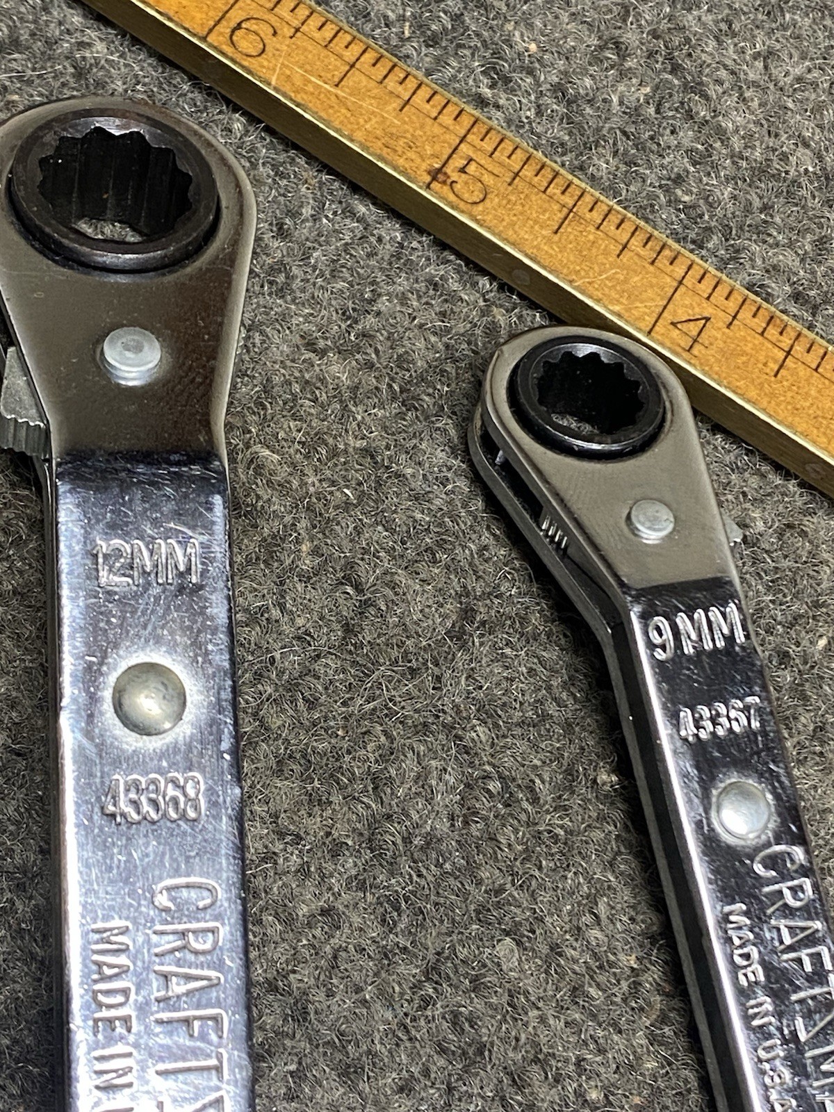 CRAFTSMAN #9 43376 4 PC OFFSET METRIC RATCHET BOX WRENCH SET 9 – 21 mm USA
