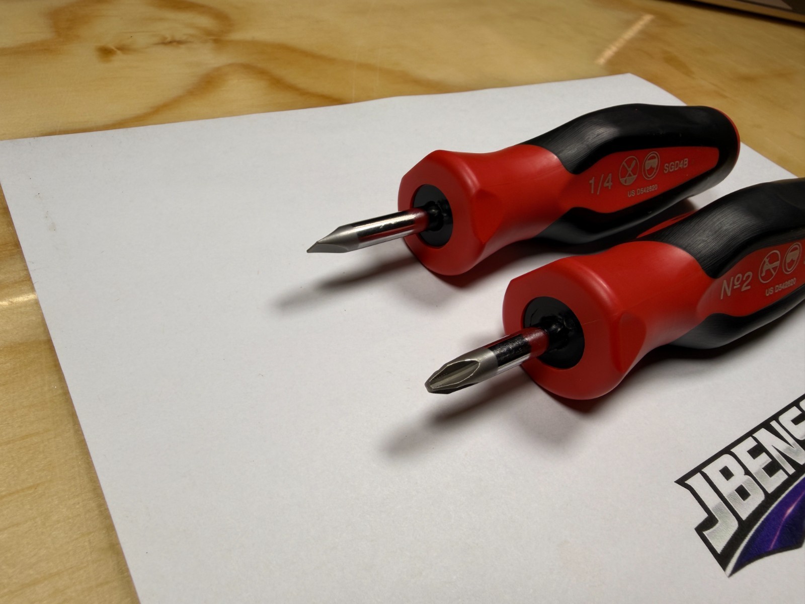 Snap-on Tools USA NEW RED 2pc Soft Grip Instinct Handle Stubby Screwdriver Set