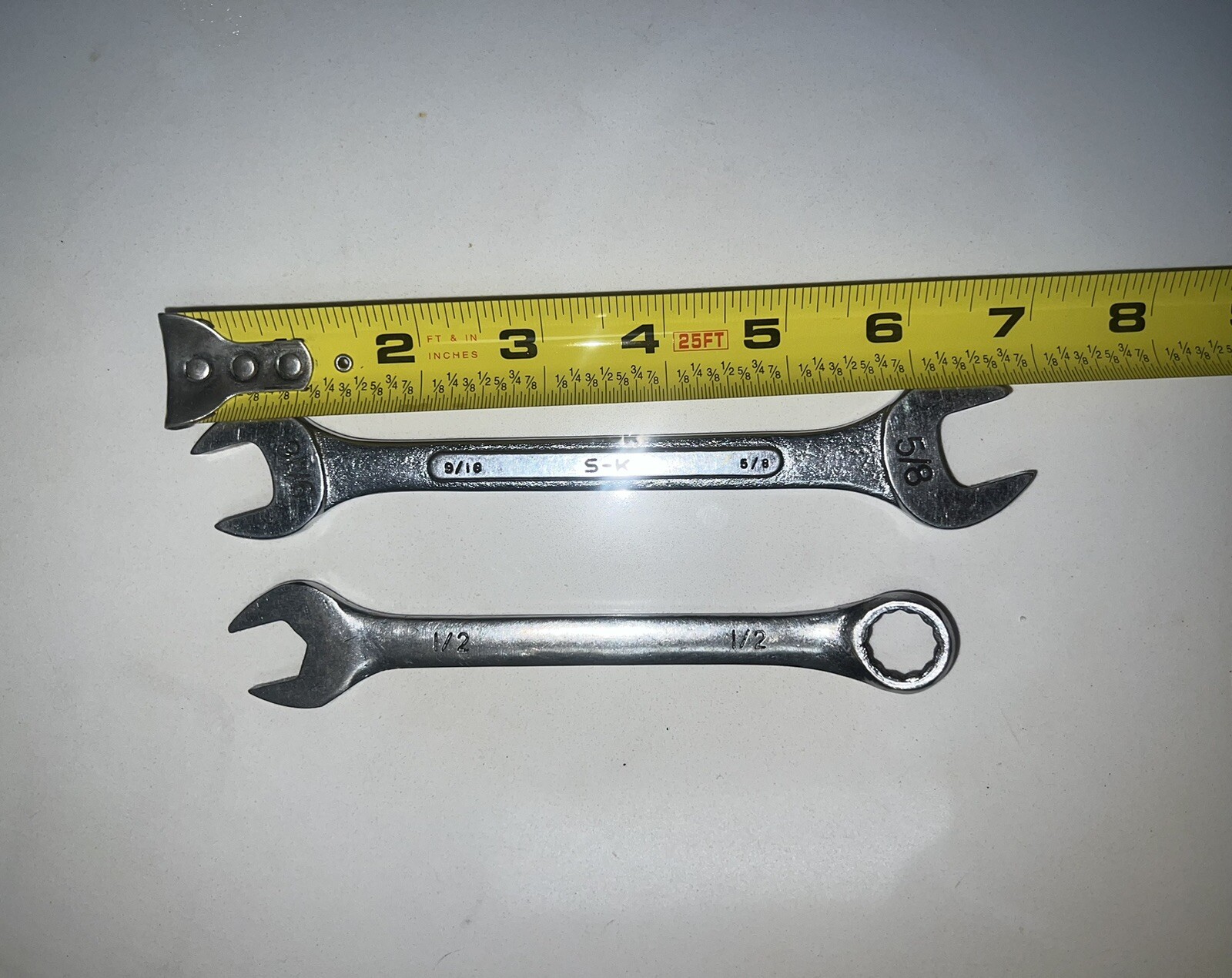 LOT (2) 9/16 X 5/8 OPEN END + 1/2 WRENCH Valley/S-K Tools MADE IN USA 🇺🇸