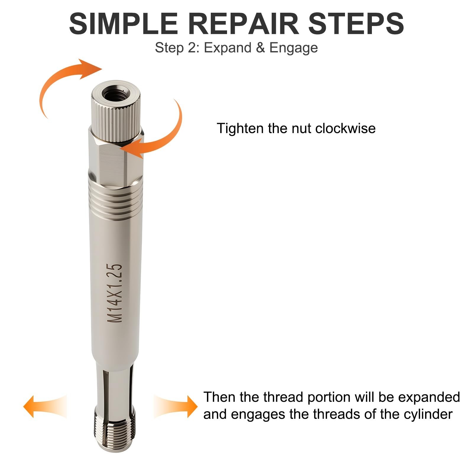 M14x1.25 Spark Plug Thread Repair Tool 2-Pack – Chaser for Stripped Holes, No He