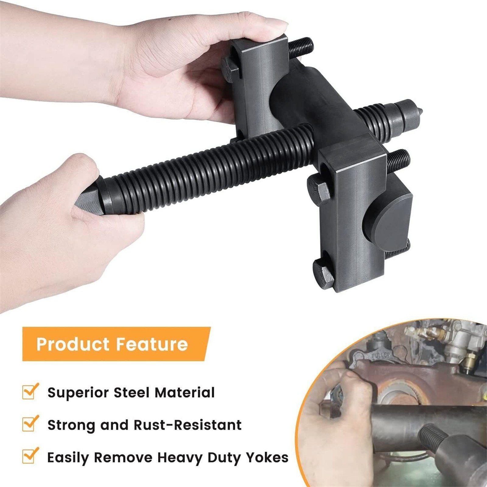 1* 60050 Heavy-Duty Yoke Puller Semi Truck Yoke Remover Tool Kit Black🌙
