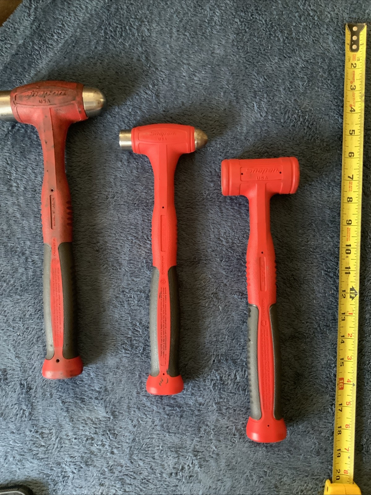 Snap On 3pc Hammer Set…see Pics….hbbd24, Hbbd8, Hbfe16….