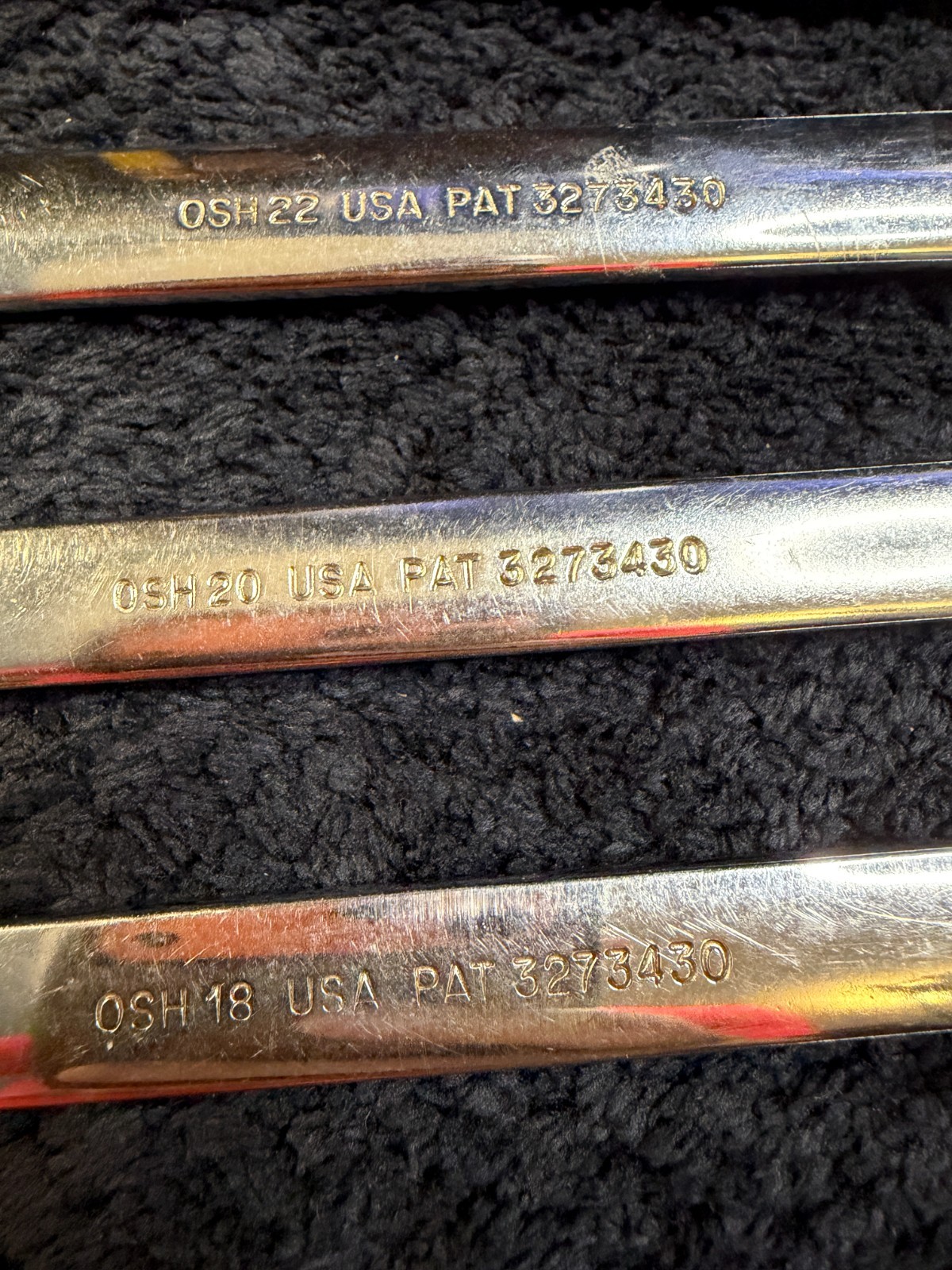 9 – Piece Vintage Snap-on OSH707 6 Point Combination Wrench Set 5/16″ – 3/4″