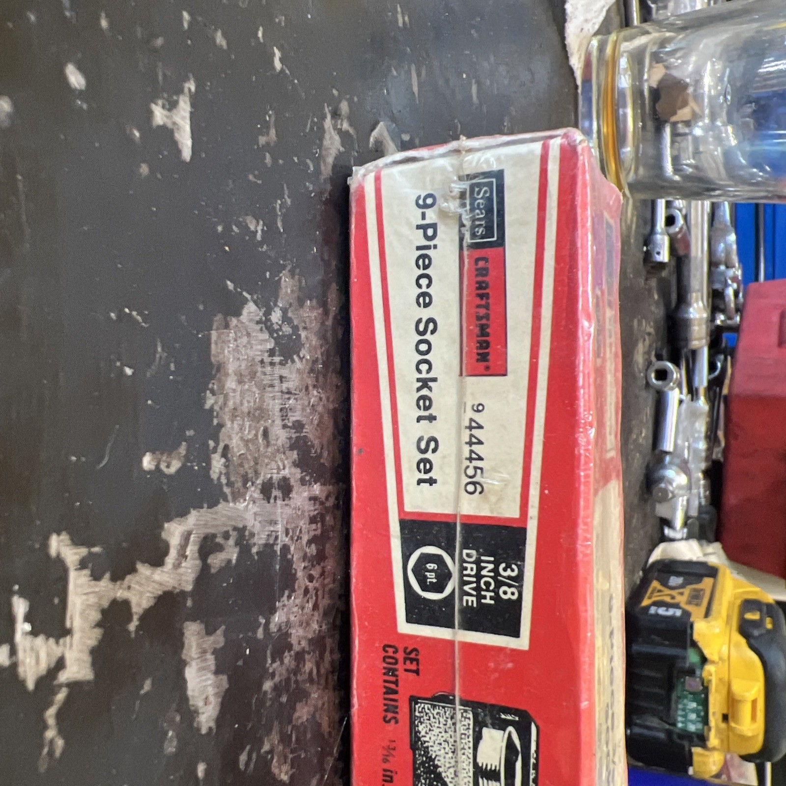 NOS Vintage Craftsman USA 44456 3/8 Drive Socket Set In Metal Tray SEALED SAE