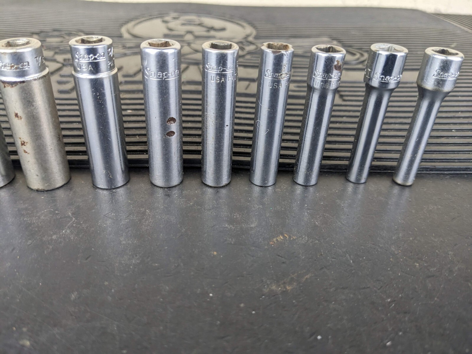 #bg158 Snap On Tools 1/4″ Drive 10 Pc SAE Deep 6 Pt Socket Set 110STMY