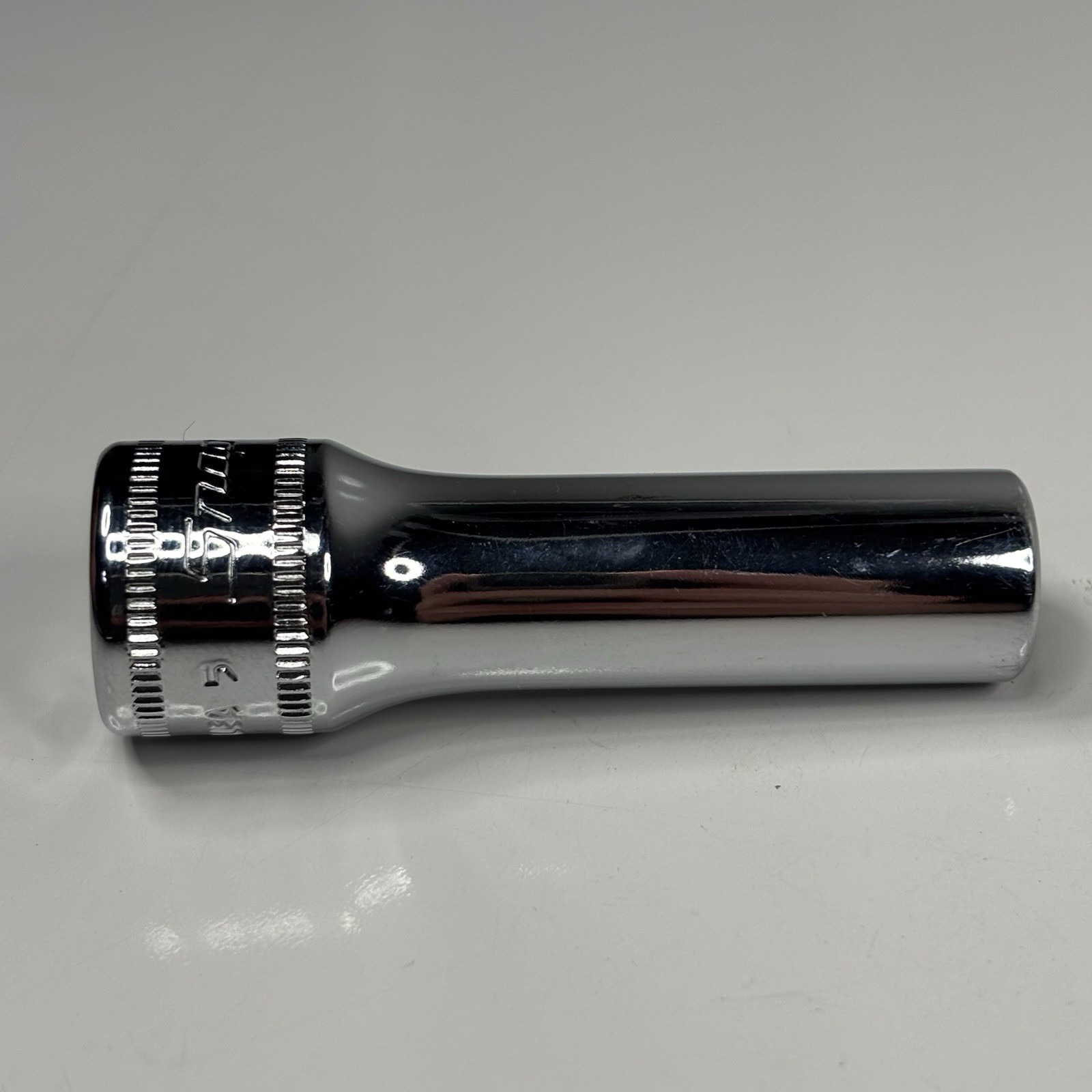 Snap On Tools SFSM9 3/8 Dr 6Pt Metric 9mm Flank Dr Deep Chrome Socket USA 1995