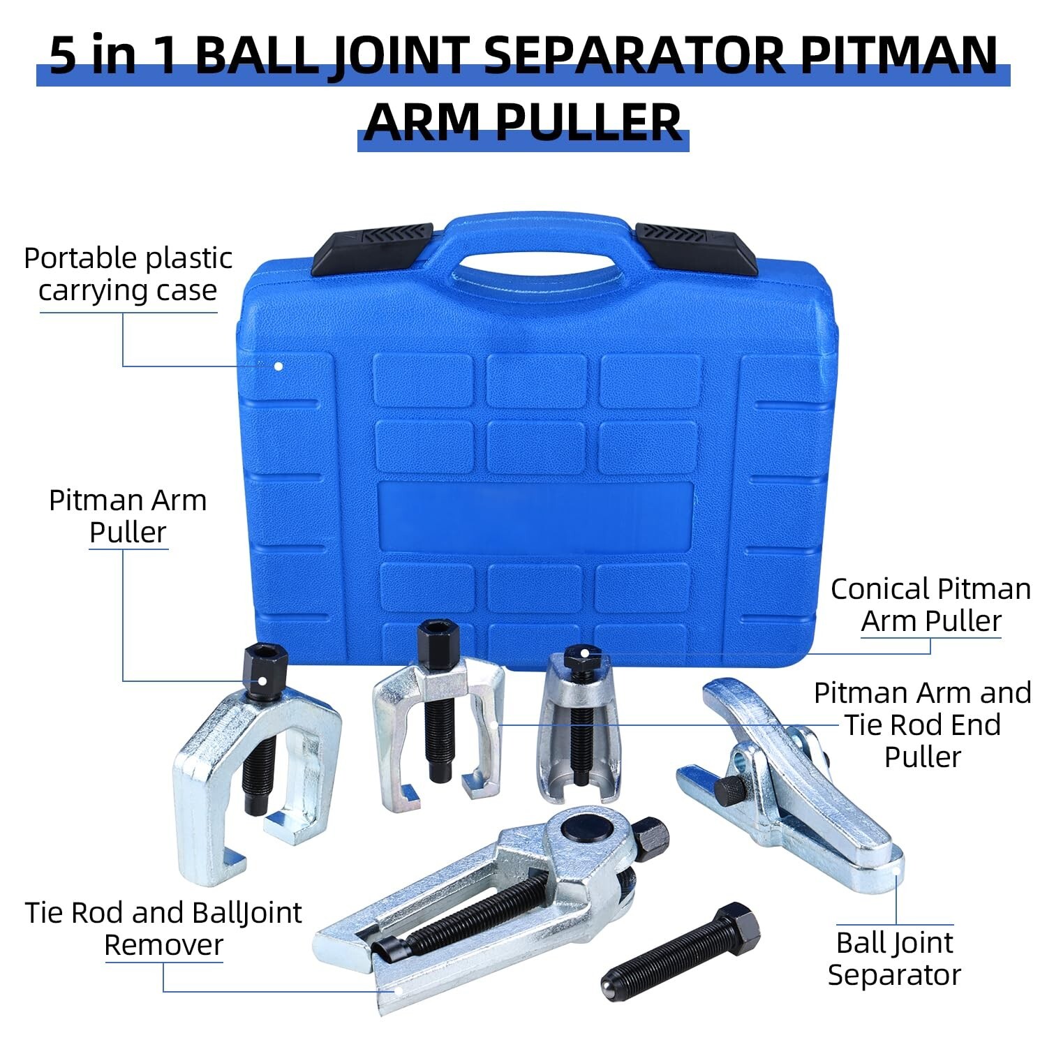 6 Pack Front End Service Tie Rod Tool Set Pitman Arm Puller Ball Joint Separator