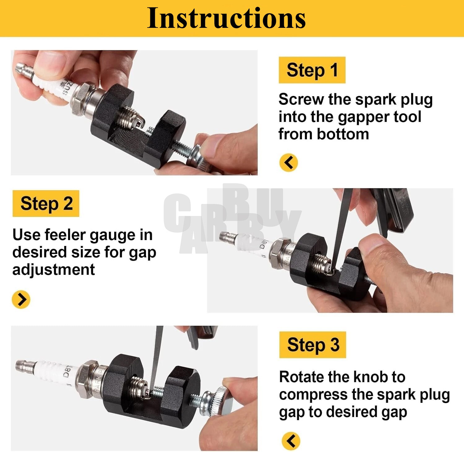 Precision Spark Plug Gap Tool 14mm Gapper Gapping Electrode Tuning Feeler Gauge