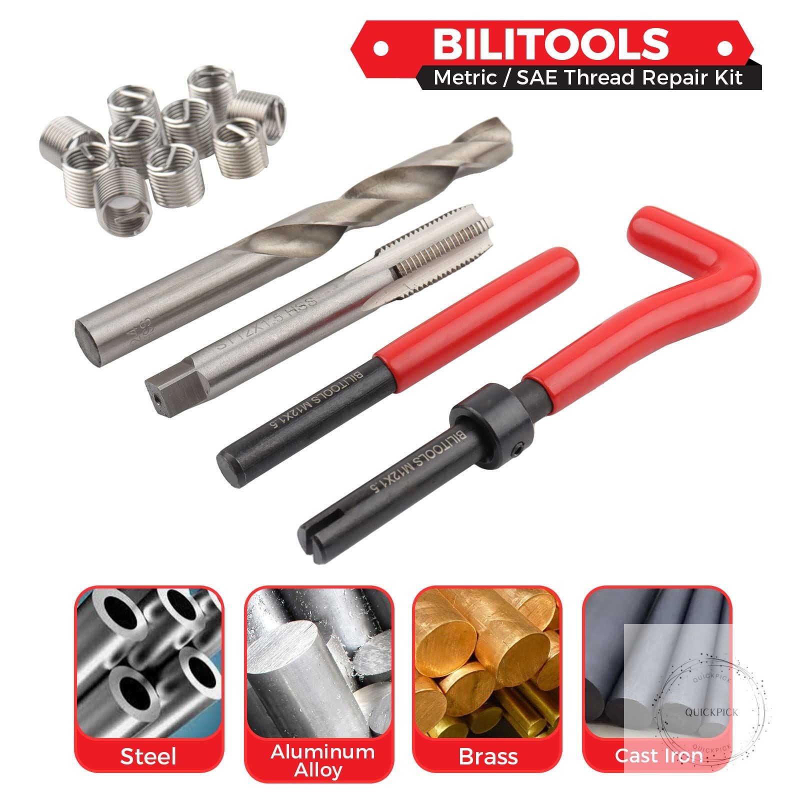 7/16-14 inch Thread Repair Kit, HSS Drill Helicoil Repair Kit SAE