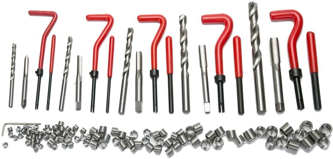 131Pcs Helicoil Type Thread Repair Kit Rethread Stripped Metric M5 M6 M8 M10 M12