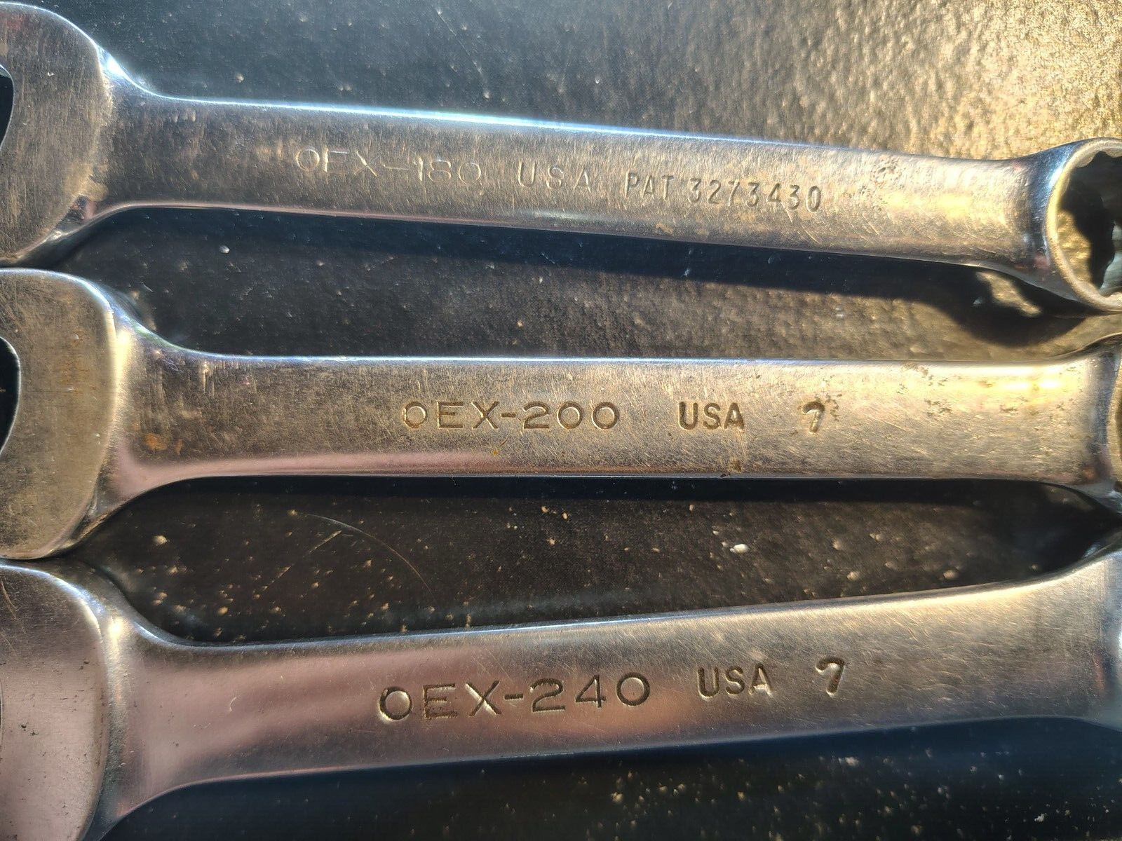 3-Snap On 12 Point Short Combination Wrench OEX-180 9/16 OEX-200 5/8 OEX-240 3/4