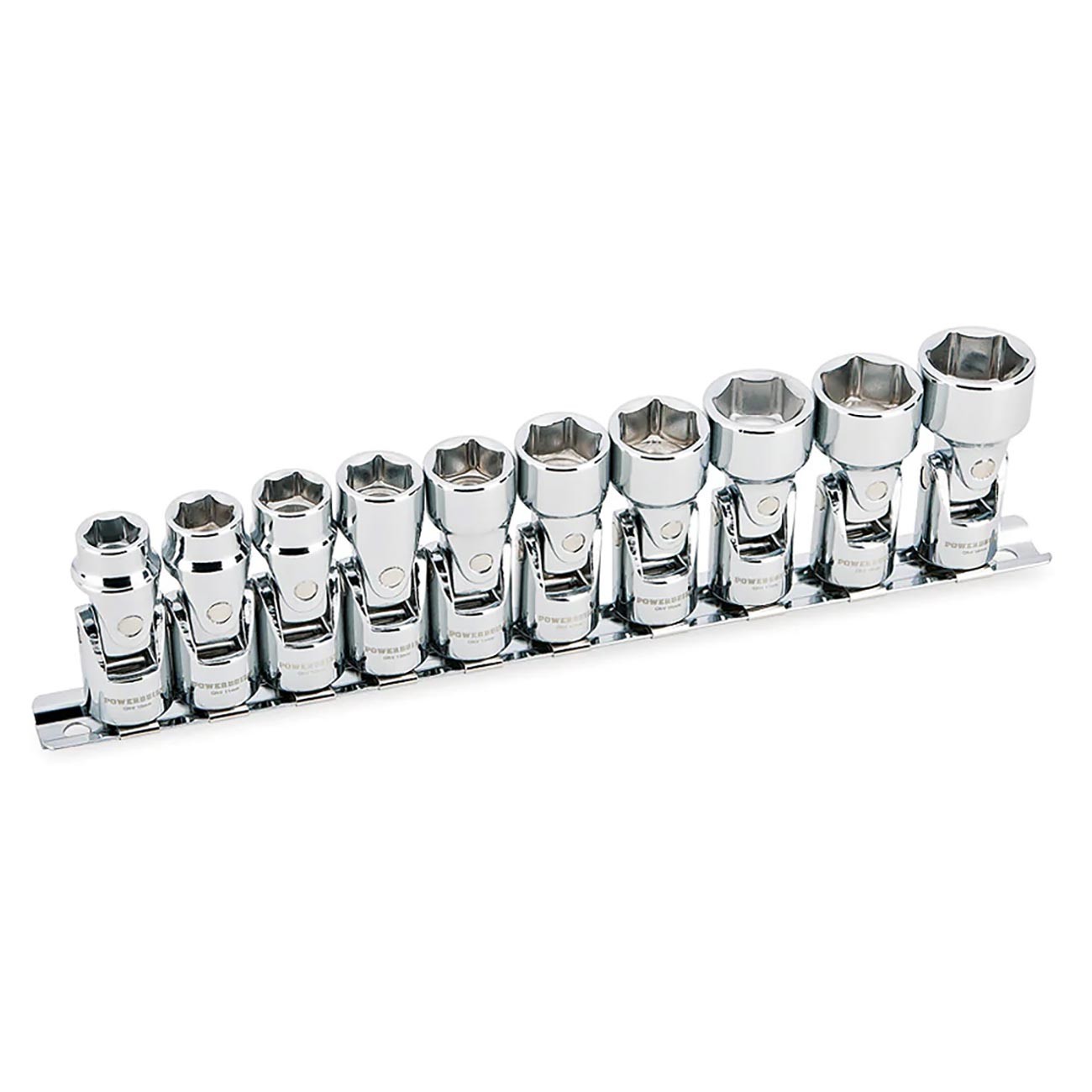Powerbuilt 641715 3/8″ Drive Metric Universal Joint Socket Set [10 Piece Set]
