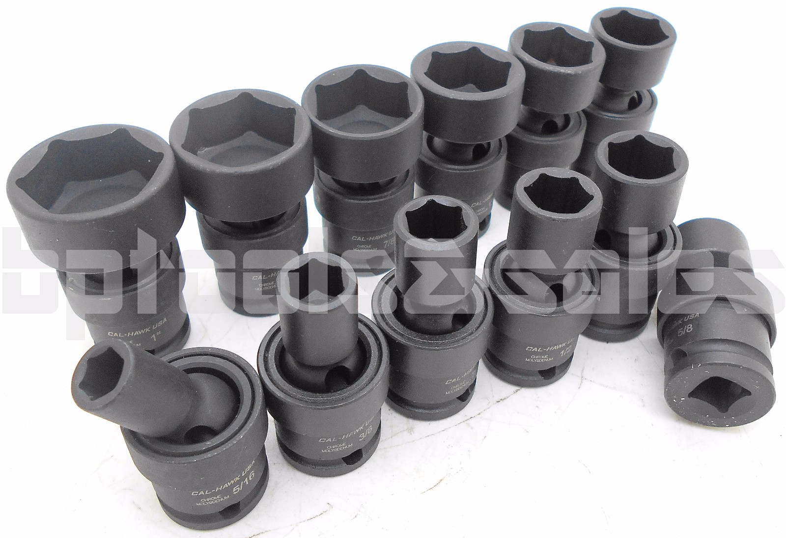 12-PC 3/8″ DR. (SAE) SHALLOW UNIVERSAL IMPACT BALL SWIVEL SOCKET SET