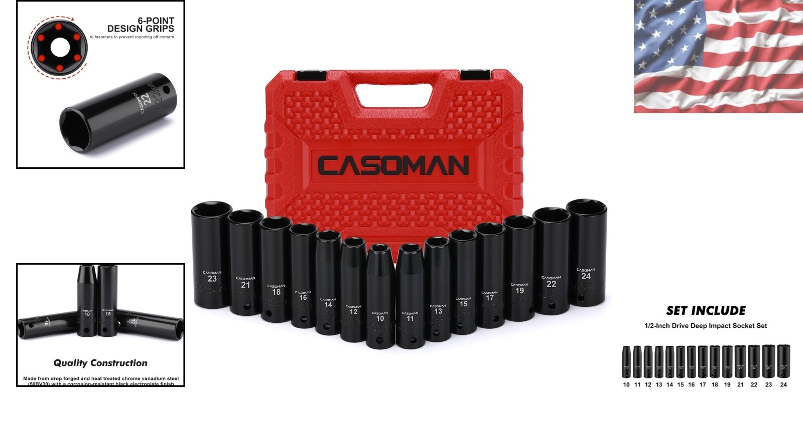 Complete 1/2-Inch Drive 14-Piece Metric Socket Set (10mm – 24mm) Essentials