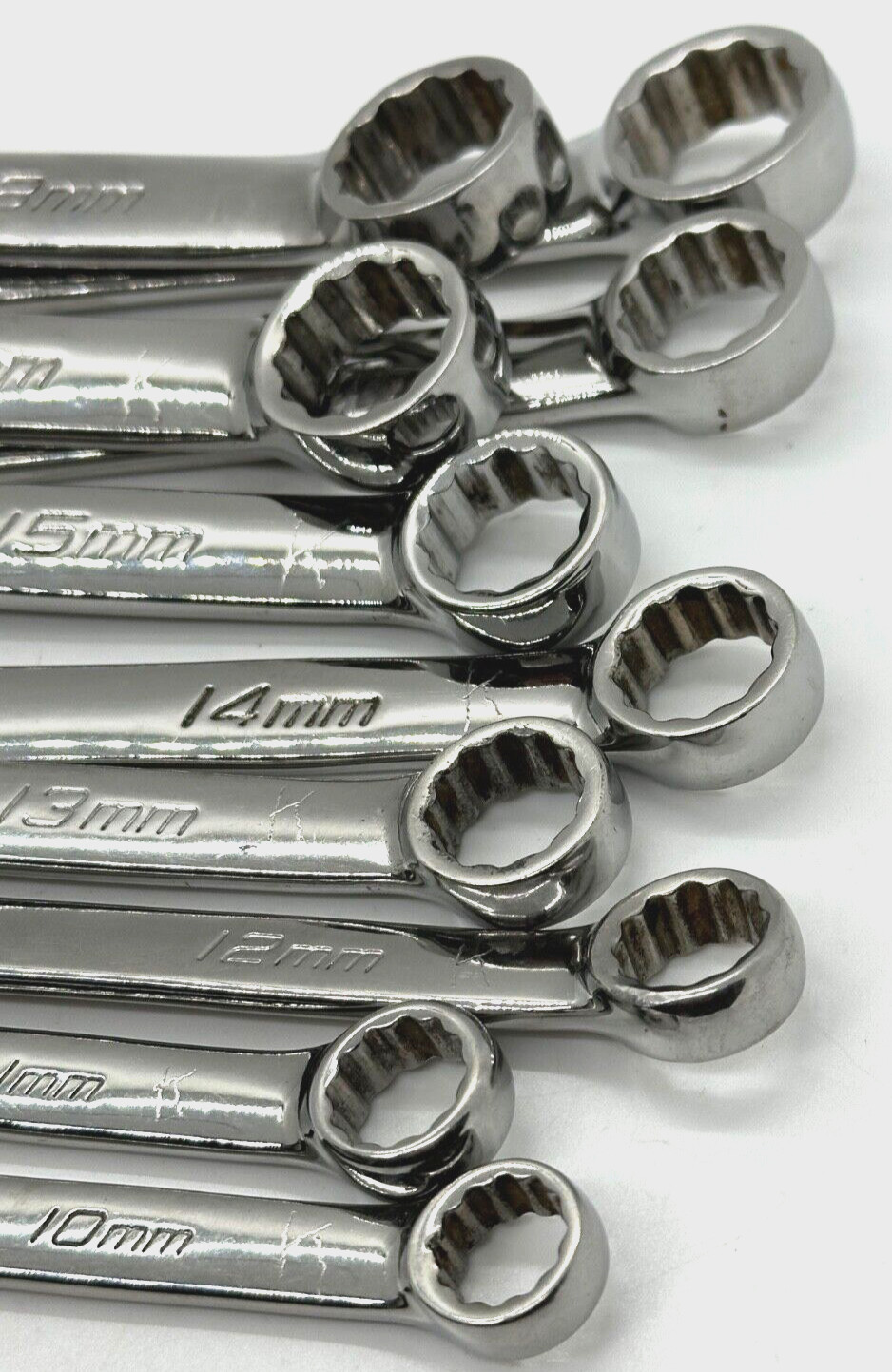 🇺🇸 SNAP ON Tools 10mm -19mm Metric Wrench Set Combo 12PT DR Lot Flank Tray