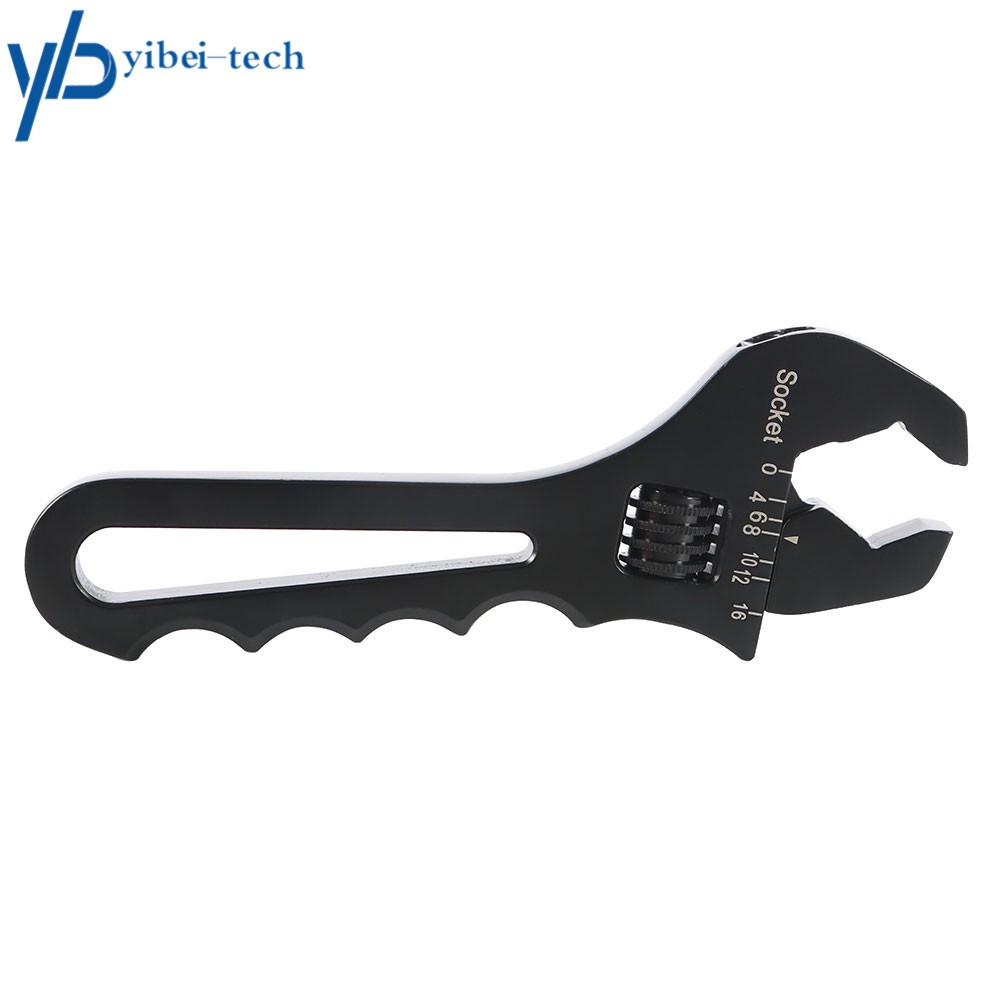 Black Adjustable Wrench Aluminum Tool Spanner for Hose End Fitting 3AN-16AN